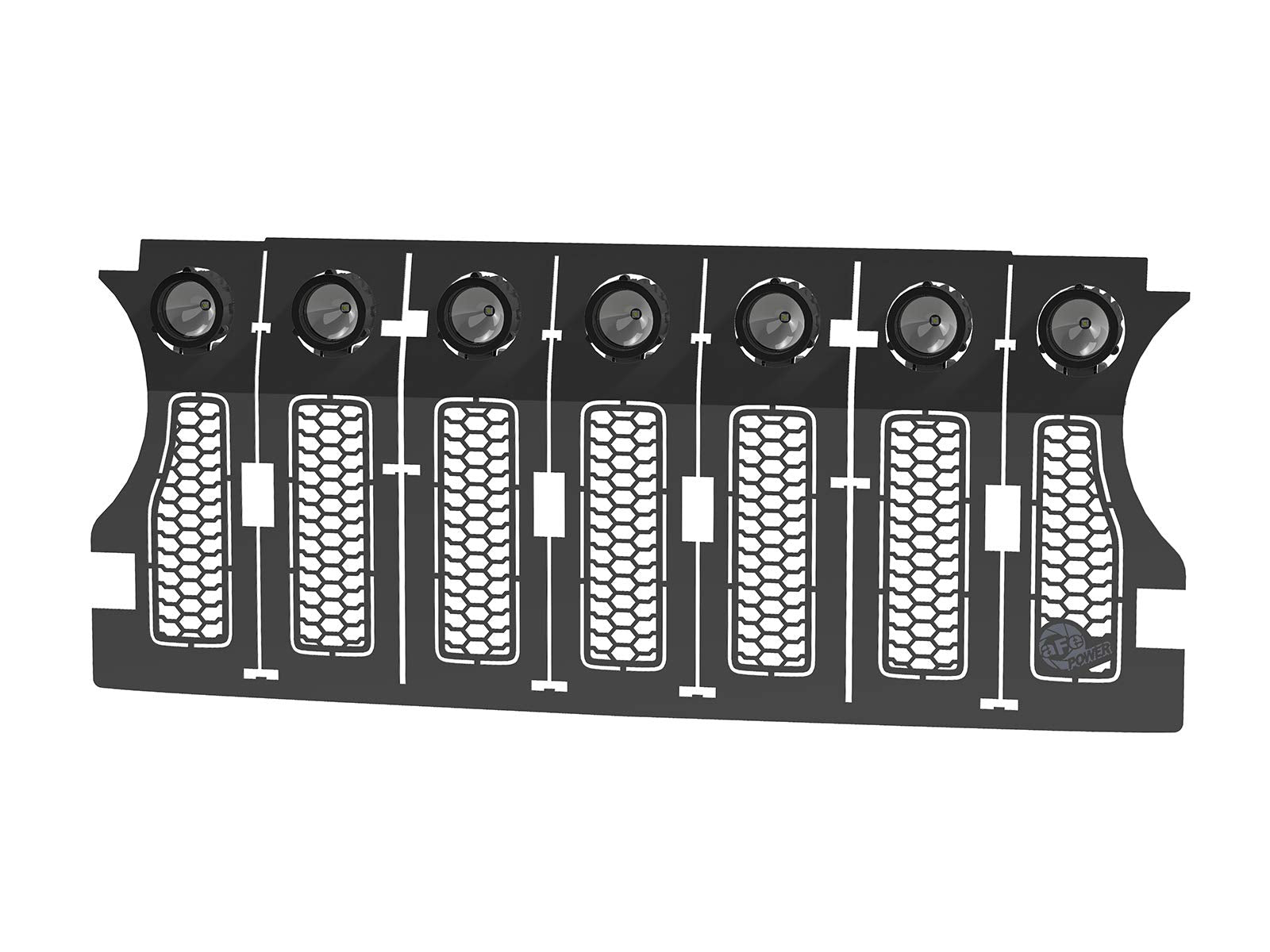 Scorpion aFe Power 79-21004L Grille Insert Tread Design Black w/LED Lights
