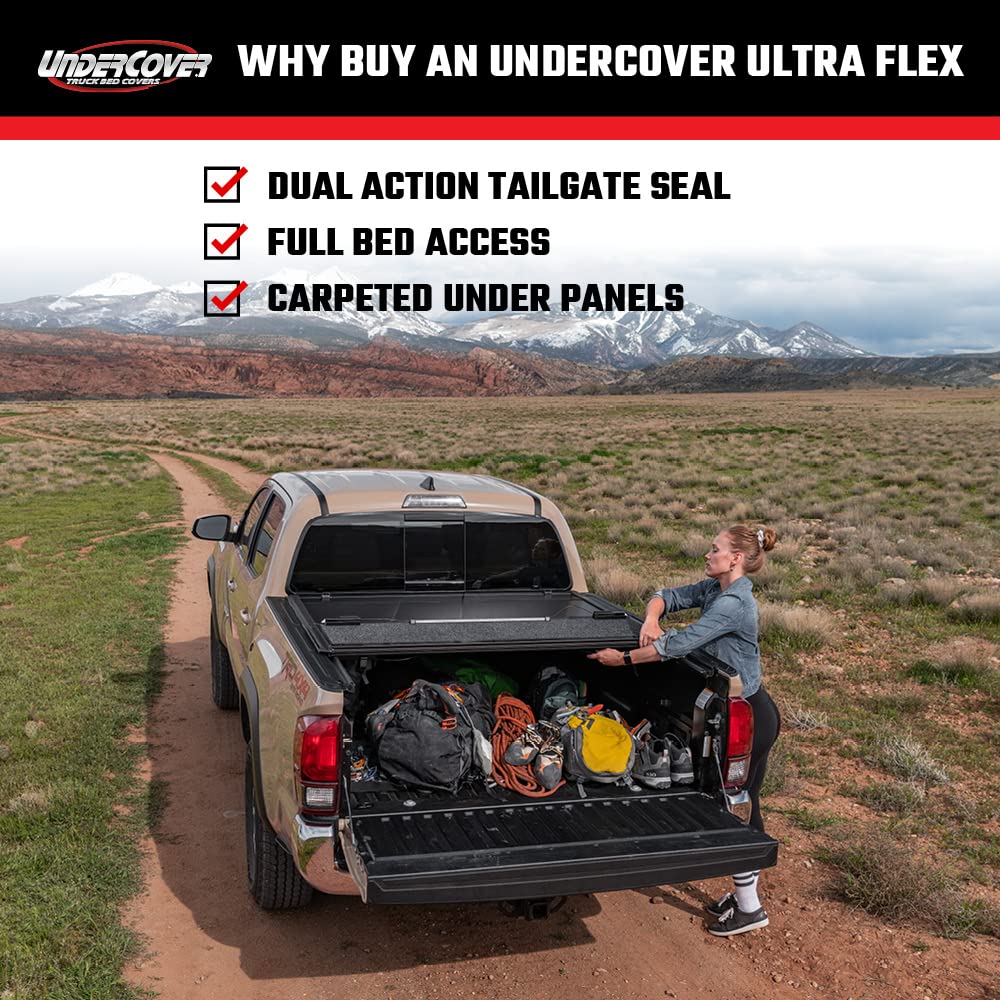 UnderCover Ultra Flex Hard Folding Truck Bed Tonneau Cover | UX32013 | Fits 2019-2025 Dodge Ram 1500 w/Multi-Function Tailgate (w/o RamBox) 6' 4" Bed (76.3")