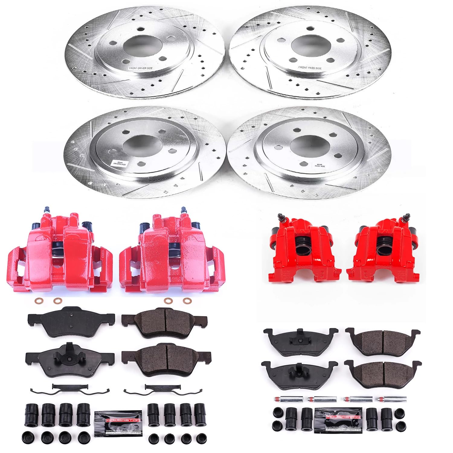 Power Stop Z23 KC4024A Evolution Sport Performance Brake Kit with Caliper For Ford Escape 2007, Mazda Tribute 2005-2006 [Model Specific]