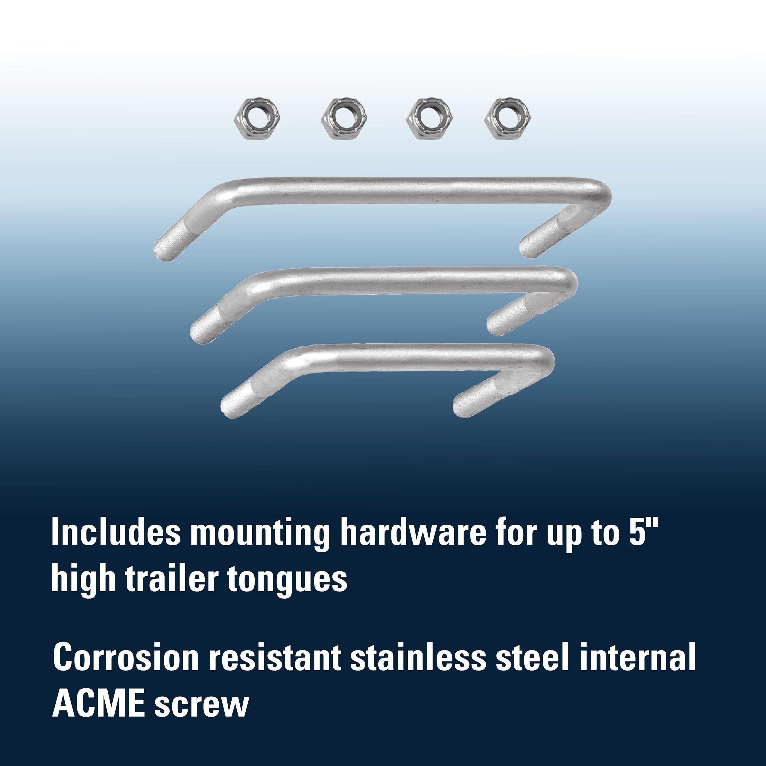 Fulton XLT Marine Powered Trailer Jack, 2,500 lbs. Lift Capacity, Side Mount Bolt-On, 22 Inch Travel