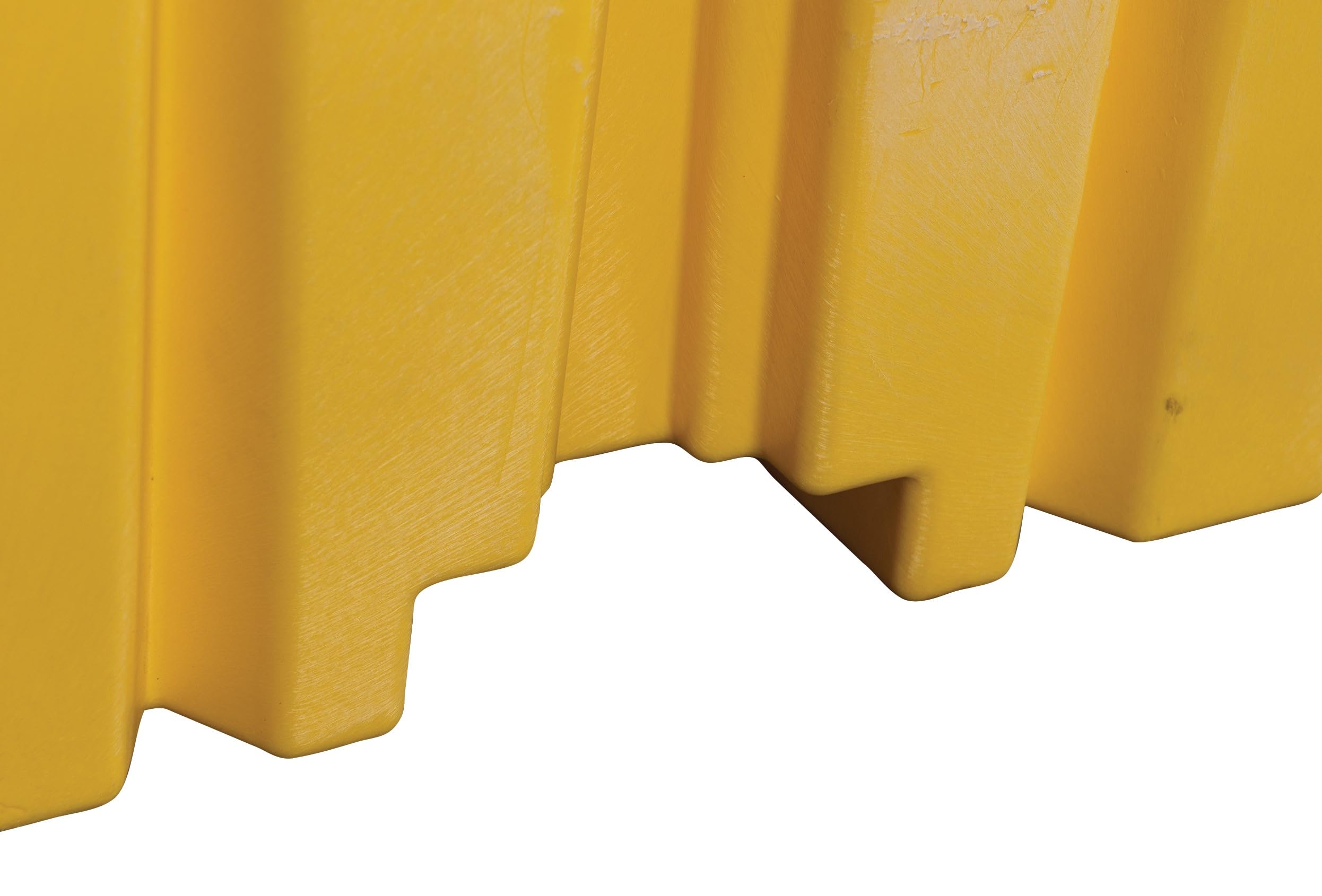 High Capacity Eagle 4 Drum Spill Containment Pallet with Drain and Forklift Pockets, 52.5"x51"x13.75", 132 Gallon Sump, 8,000 lbs. Load Capacity Secondary Containment Pallet, Made in USA, Yellow, 1640