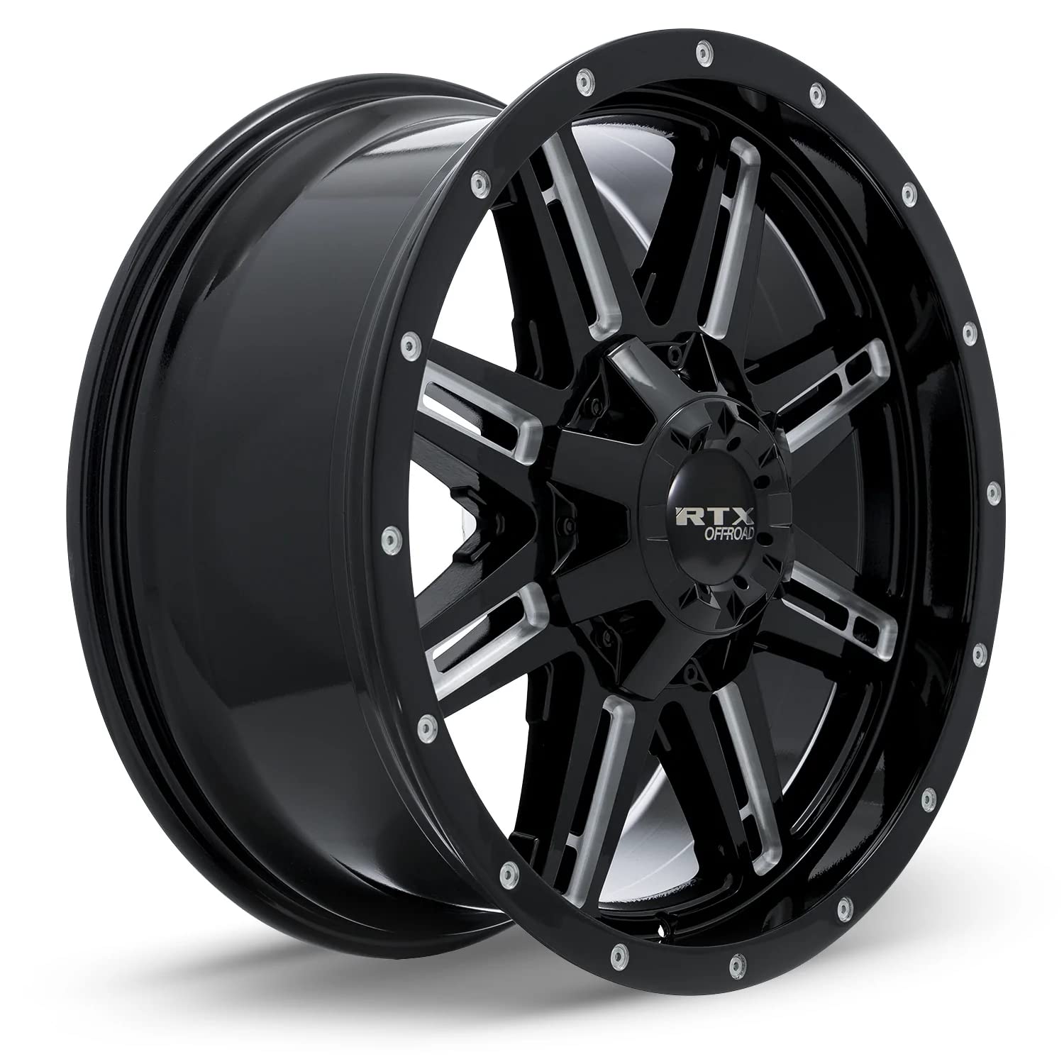 Custom RTX RAVINE Wheel - 20x10, -24 Offset, 5x139.7 Bolt Pattern, 87.1mm Hub - Black with Milled Accents Rim