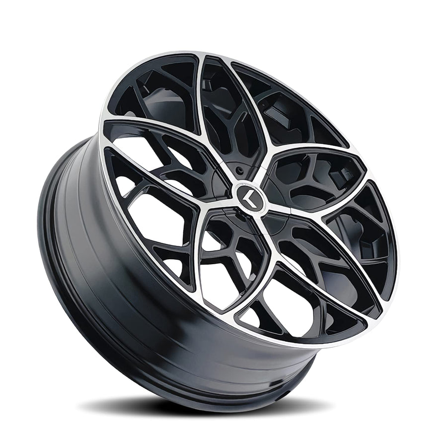 KR184 KRAZE Ricochet Black Wheel Machined (22 x 8.5 inches /5 x 112 mm, 38 mm Offset)