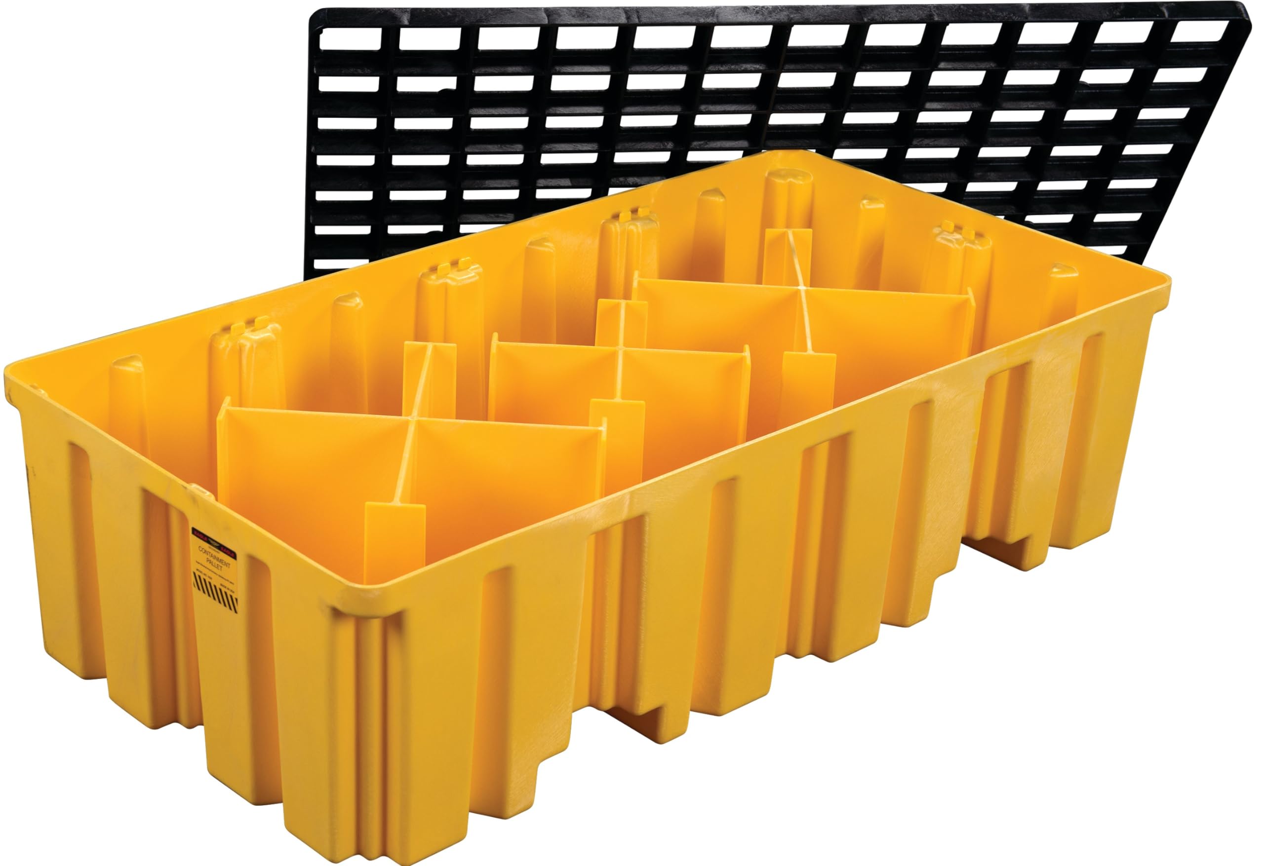 2 Eagle Drum Spill Containment Pallet with Forklift Pockets, 51.5"x26.25"x13.75", 66 Gallon Sump, 4,000 lbs. Load Capacity Secondary Containment Pallet, Made in USA, Yellow, 1620