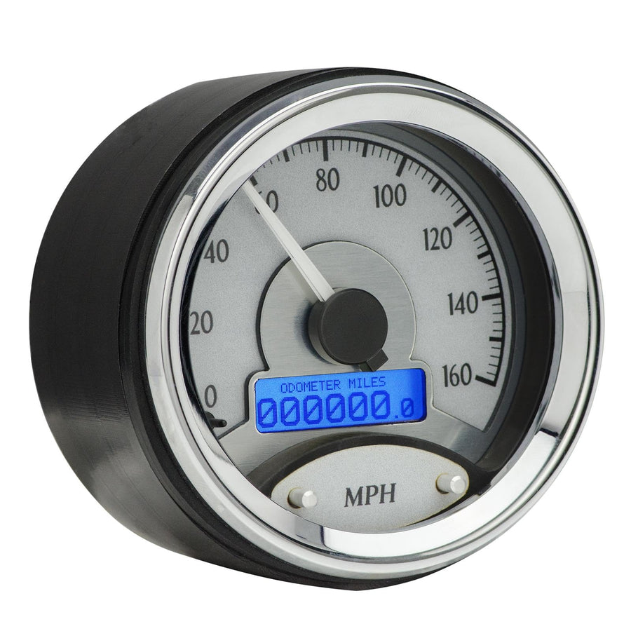 Dakota Digital 6 Round Universal Gauge System Kit, Silver Alloy Style, Blue Backlighting - VHX-1060-S-B