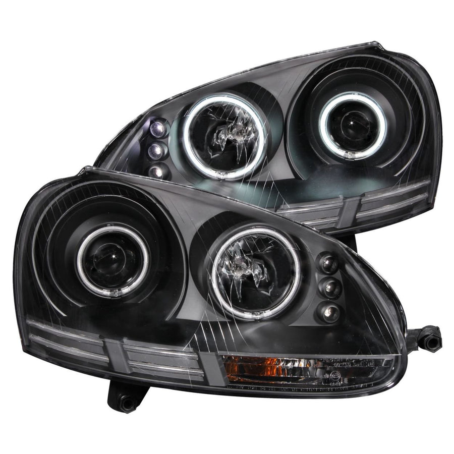 Projector Headlight Set ANZO USA w/CCFL Halo-Black 121345