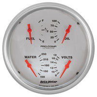 Auto Meter Gauge, Quad, 5", 0Ωe-90Ωf, Elec, Ultra-Lite 4419