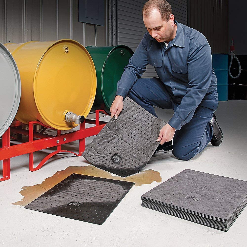 Absorbent PIG Mat Pads | Heavyweight | 15" W x 20" L | Each Pad Absorbs 28.16 oz | 100-Count | MAT240