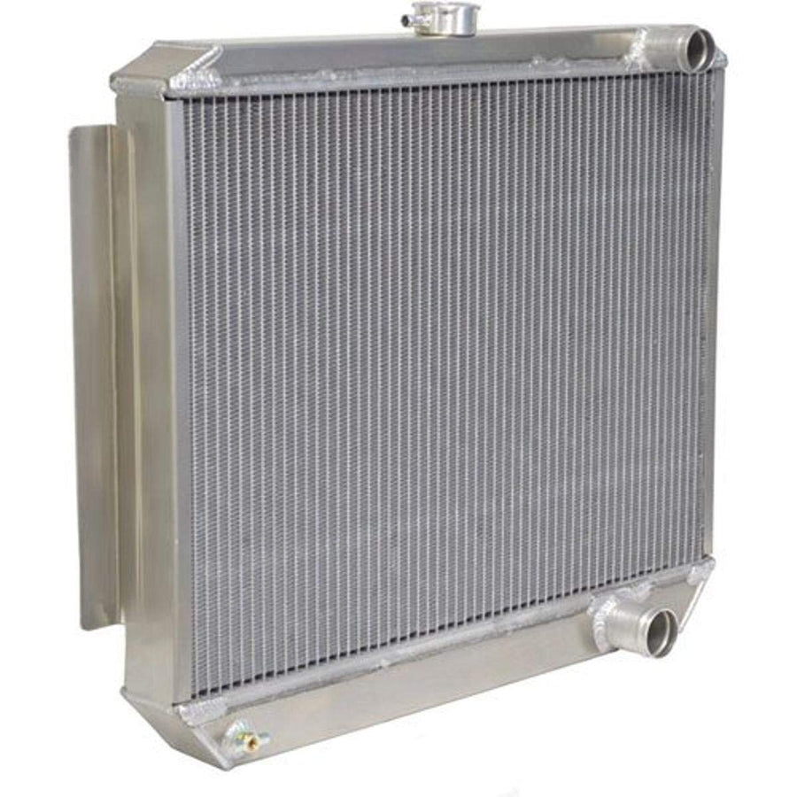 Bone Yard Radiator, 26 in W x 21 in H x 3 in D, Passenger Side Inlet, Passenger Side Outlet, Aluminum, Natural, GM LS-Series, Each