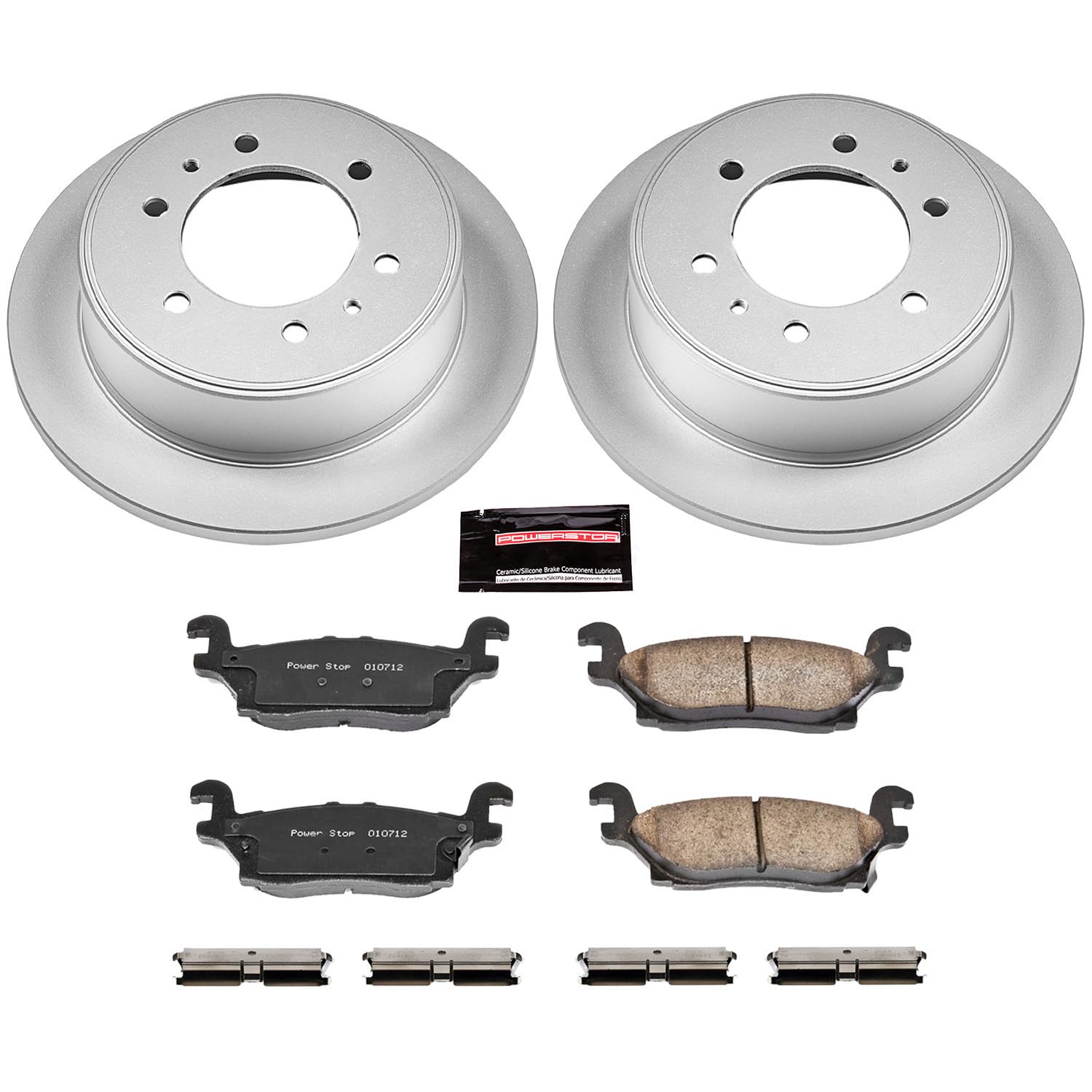 Power Stop Coated Brake Rotor CRK3067 & Ceramic Brake Pads- rear For Hummer H3 2006-2010, Hummer H3T 2009-2010 [Model Specific]