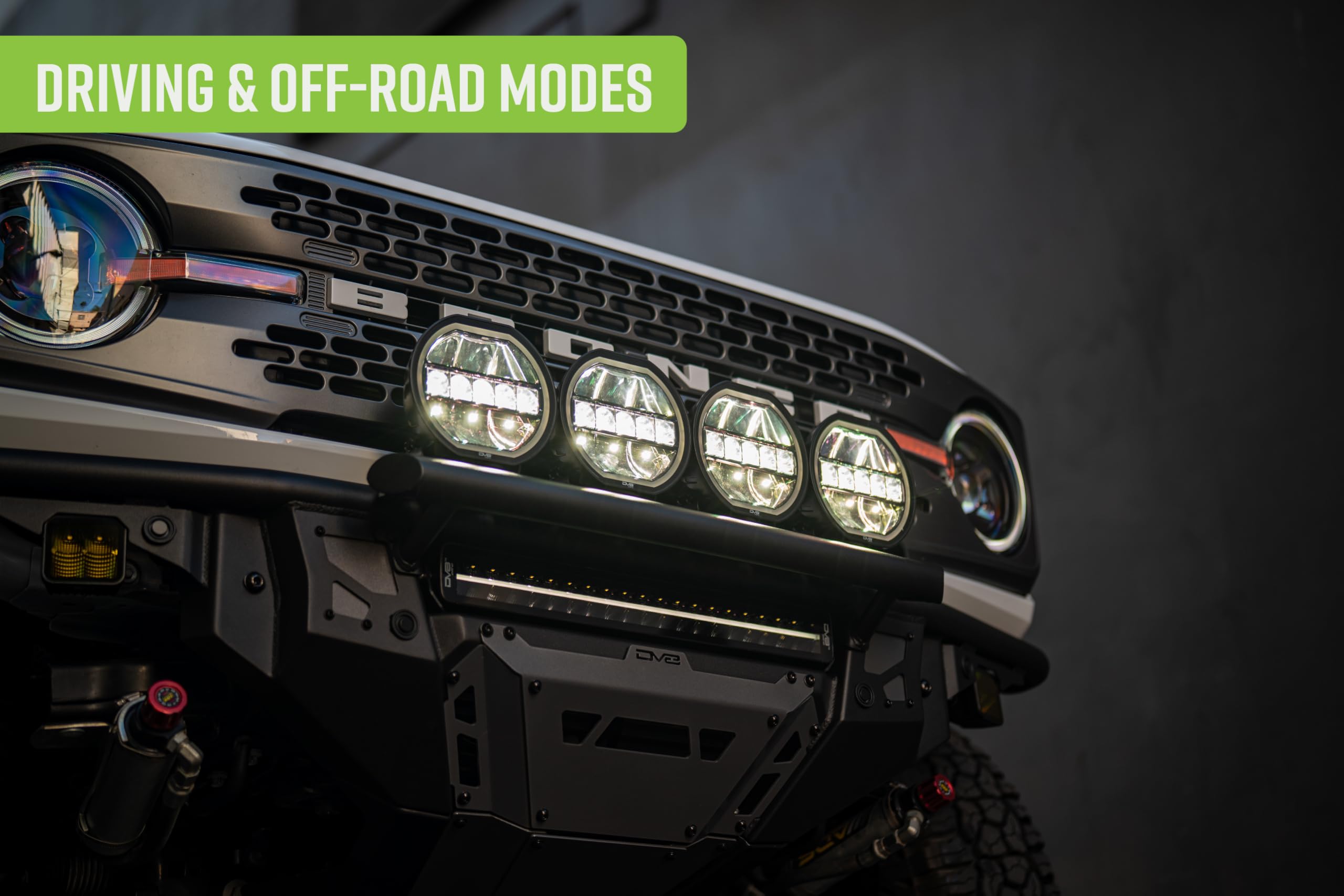 20-Inch DV8 Offroad Halo Elite Dual Row Light Bar with Accent | Flood & Spot Pattern | Driving & Off-Road Modes | 8,820 Lumens | 5700K Main Light | Amber or Clear Accent Light