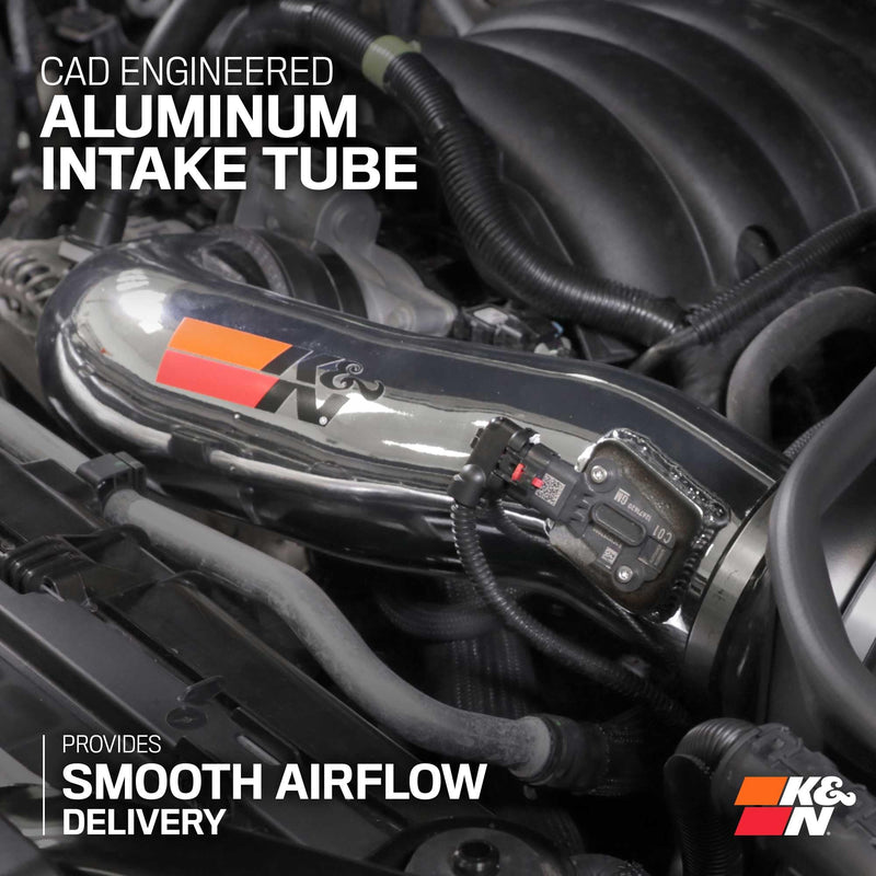Cold Air Intake System K&N: High-Flow Air Filter, Increase Performance & Towing: Compatible with 2019-2025 Chevy/GMC/Cadillac Silverado 1500, Suburban, Tahoe, Sierra 1500, Yukon, Escalade, 77-3110KP