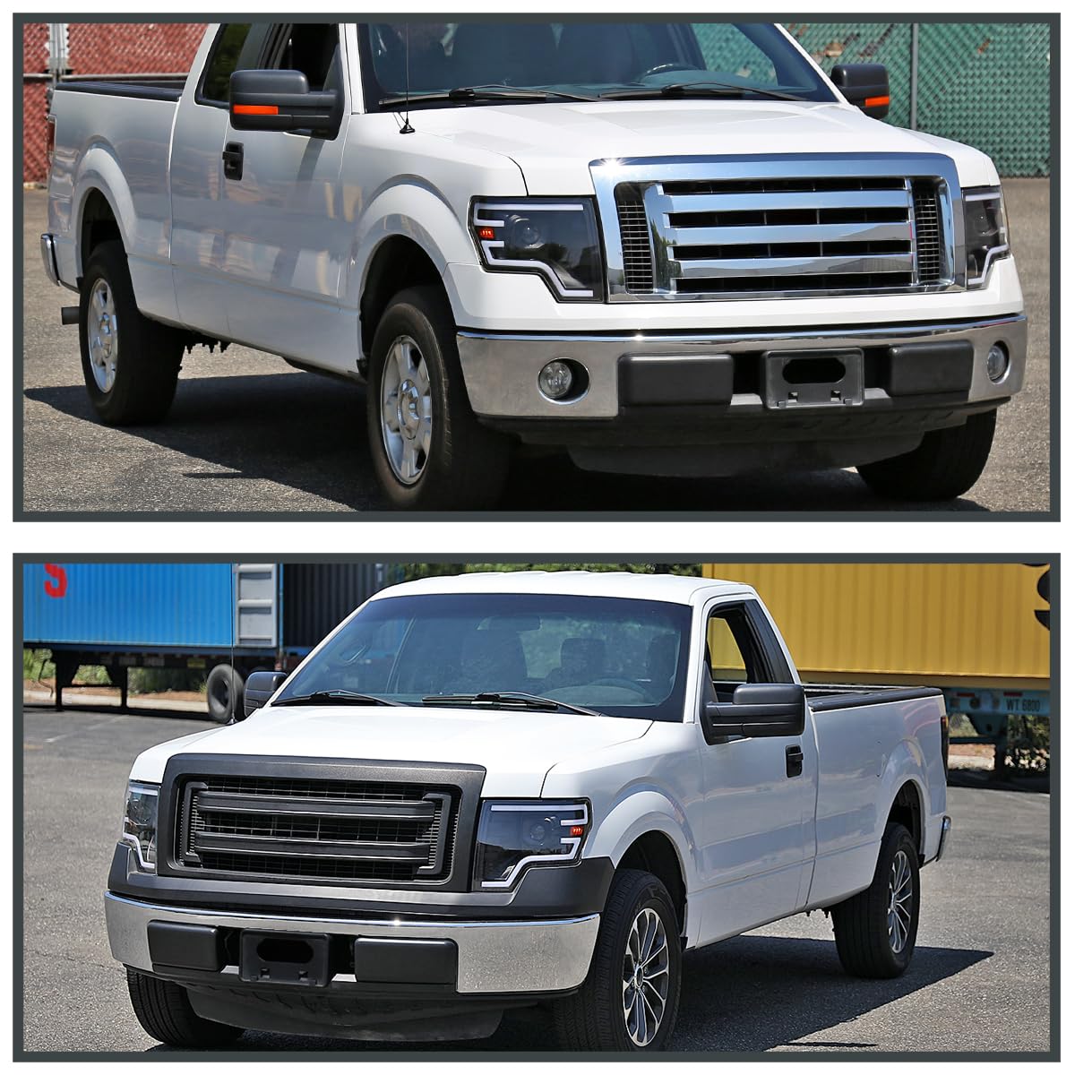 Black SPEC-D TUNING Projector Headlights w/Switchback Sequential LED Signal Tube and Startup Animation Compatible with 2009-2014 Ford F150 F-150, Left + Right Pair Headlamps Assembly