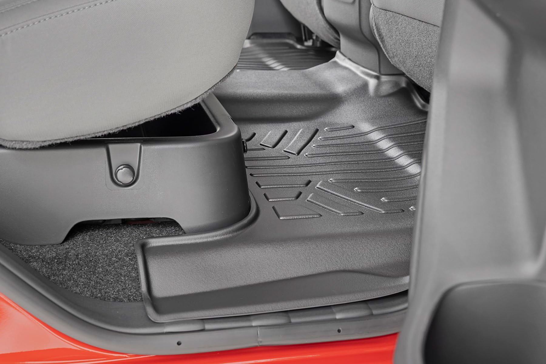 Rough Country Floor Mats All Weather for Nissan Frontier Crew Cab (2008-2021) - Non-Slip Waterproof Flexible Mat, Front & Rear Set