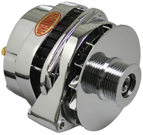 Alt GM CS144 Powermaster Polish 200A 6 grv Pulley/Baffle Str MTG Threaded MTG Ear 1-Wire or OE Hookup