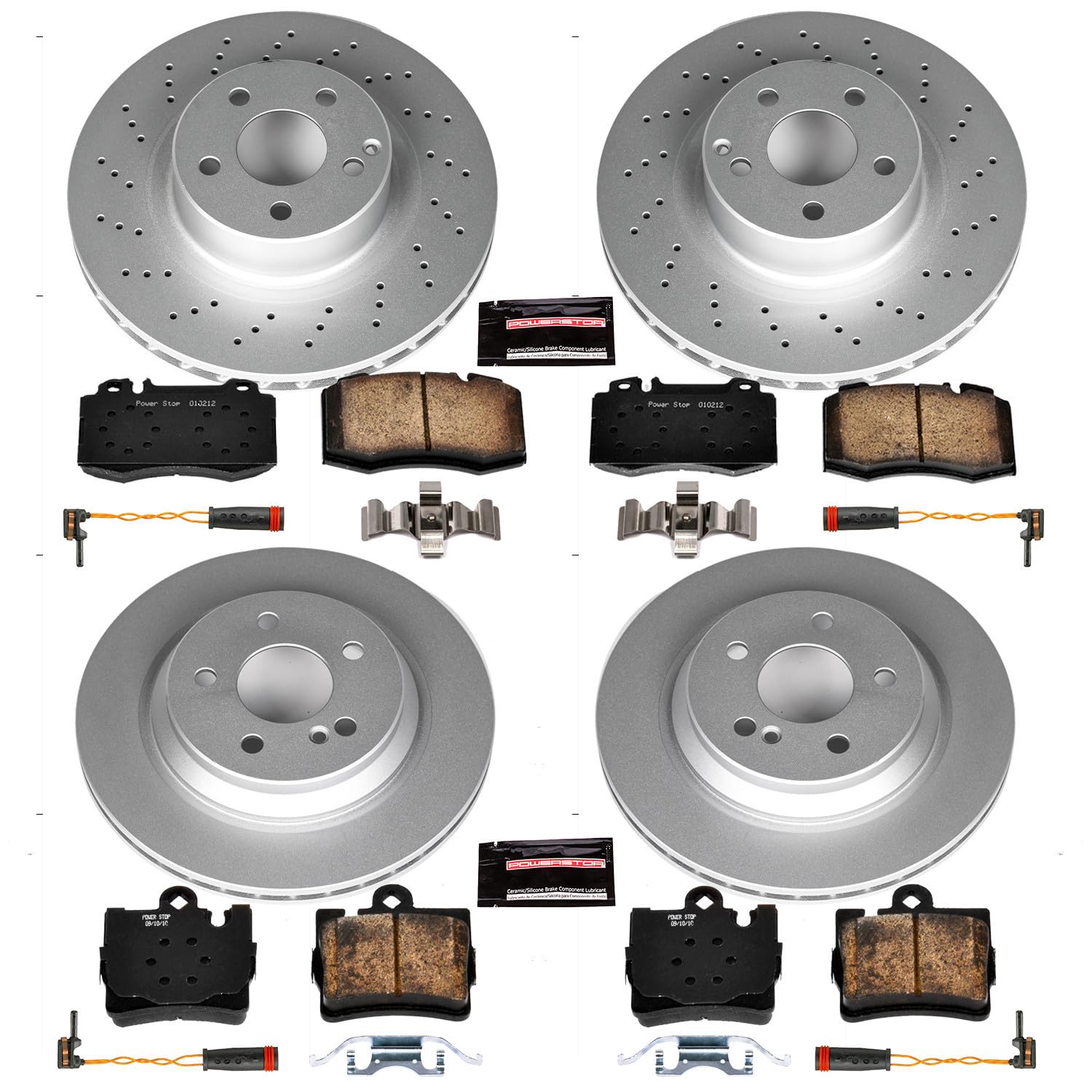 Power Stop Z23 Evolution CRK4455 Coated Brake Kit Front and Rear For Mercedes-Benz S430 2000-2002, S500 2000-2003 [Model Specific]