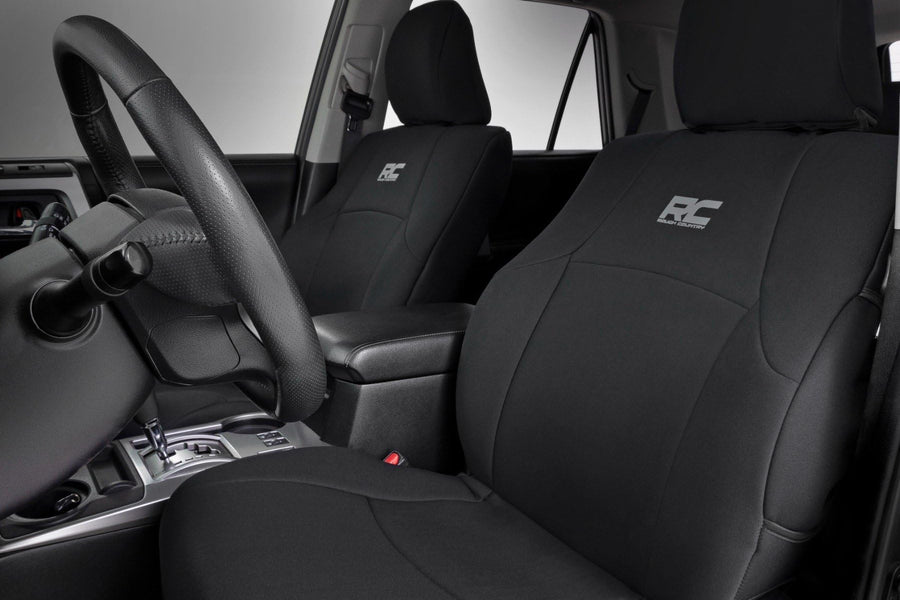 Rough Country Front Seat Covers Neoprene for Toyota 4Runner (2011-2024) - Waterproof & UV Resistant, Foam Padded, Front & Rear Seat Cover Set