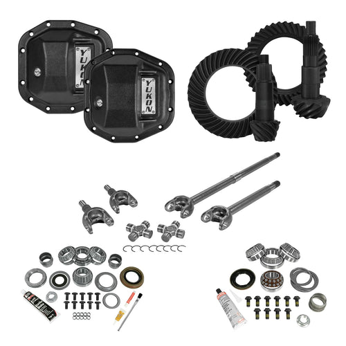 Stage 3 Yukon Re-Gear Kit w/Diff Covers for Dana 30/44, 4340 Chromoly Fr Axles, 4.88 Ratio, 24/28 Spline, Compatible with Jeep JL Non-Rubicon, YGK079STG3