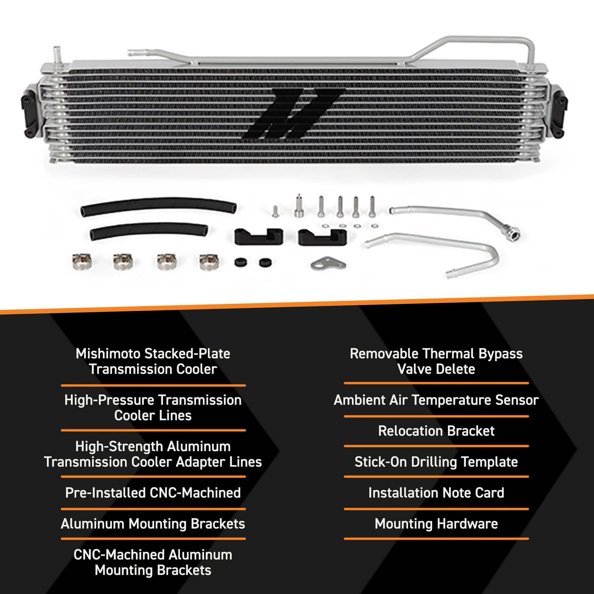 Mishimoto Transmission Cooler MMTC-K2-14, Compatible with Chevrolet Silverado, 2014-2018, Silver