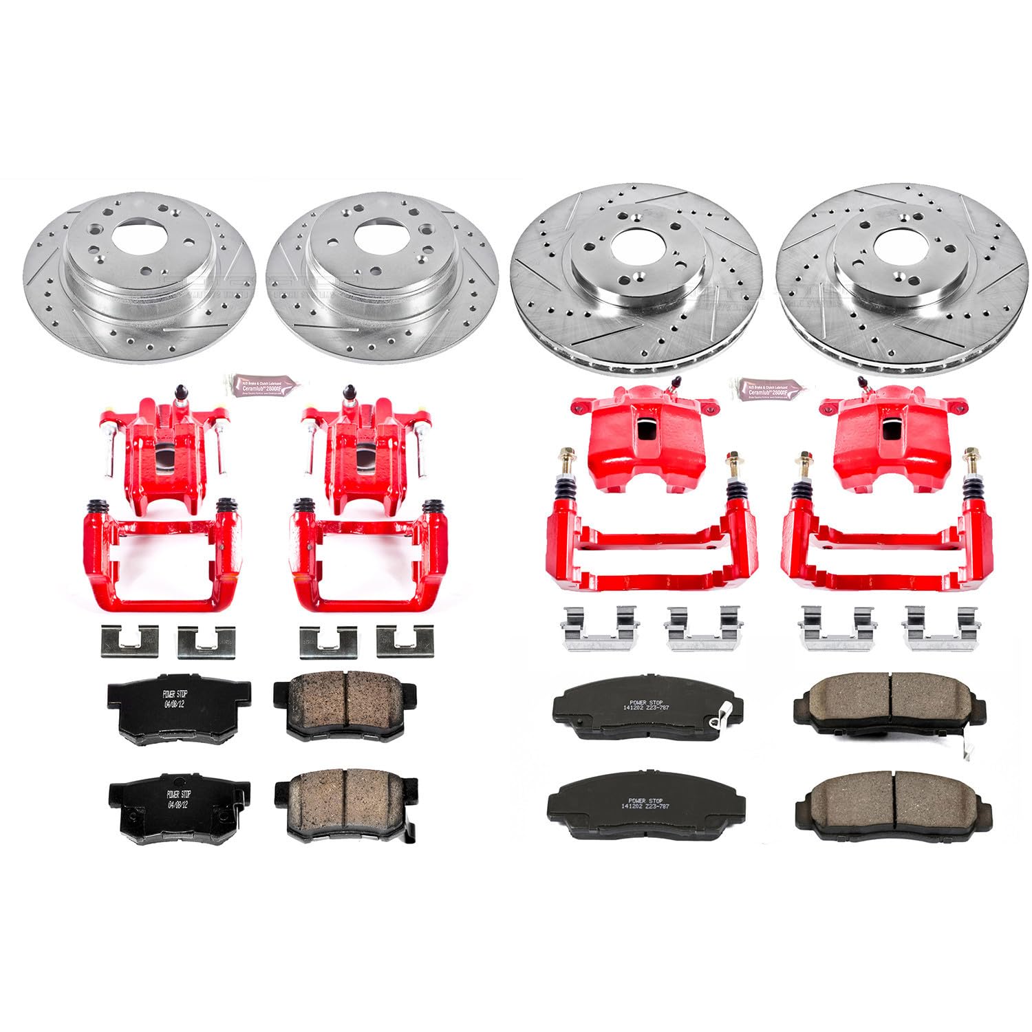 1-Click Performance Brake Kit with Calipers Power Stop (KC2298) For Acura TL 2004-2008 [Model Specific]