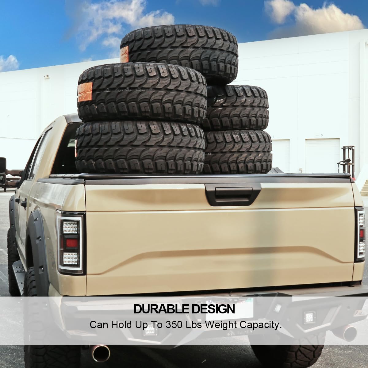 Hard Quad Fold Tonneau Cover Spec-D Tuning Compatible with 2005-2010 Dodge Dakota 6'6" Short Bed, 2006-2009 Mitsubishi Raider