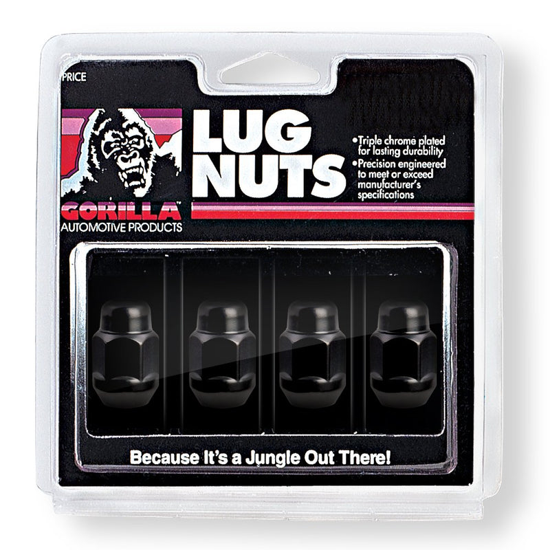 Gorilla 91177BC Automotive Black Chrome Acorn Bulge Lug Nuts (7/16" Thread Size)