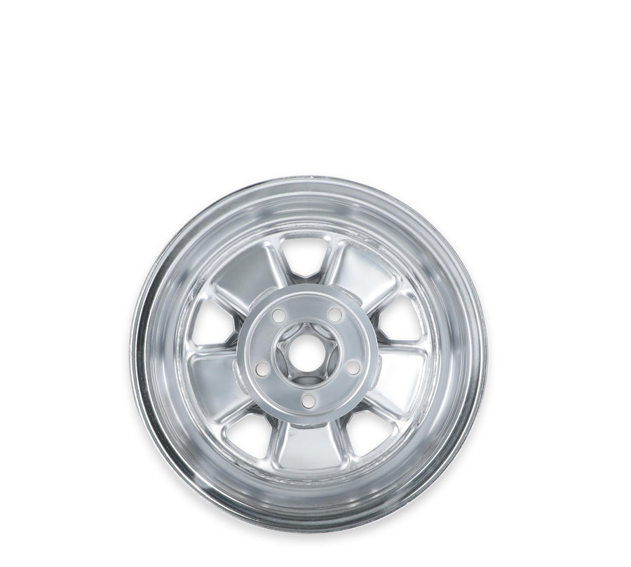 Styled Steel Series Scott Drake Wheels with Chrome Outer Hoop and Charcoal Insert 14X7 5-Bolt Pattern Wheels Compatible with 1965-1967 Ford Mustang, Model C5ZZ-1007-BR
