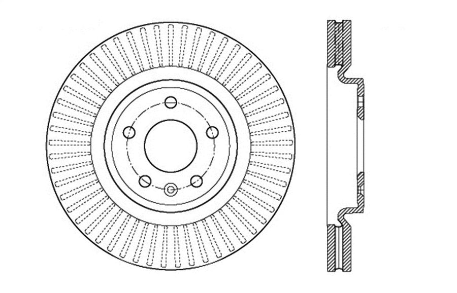 StopTech Sport 128.61102R Cross Drilled Brake Rotor (Front Right), 1 Pack