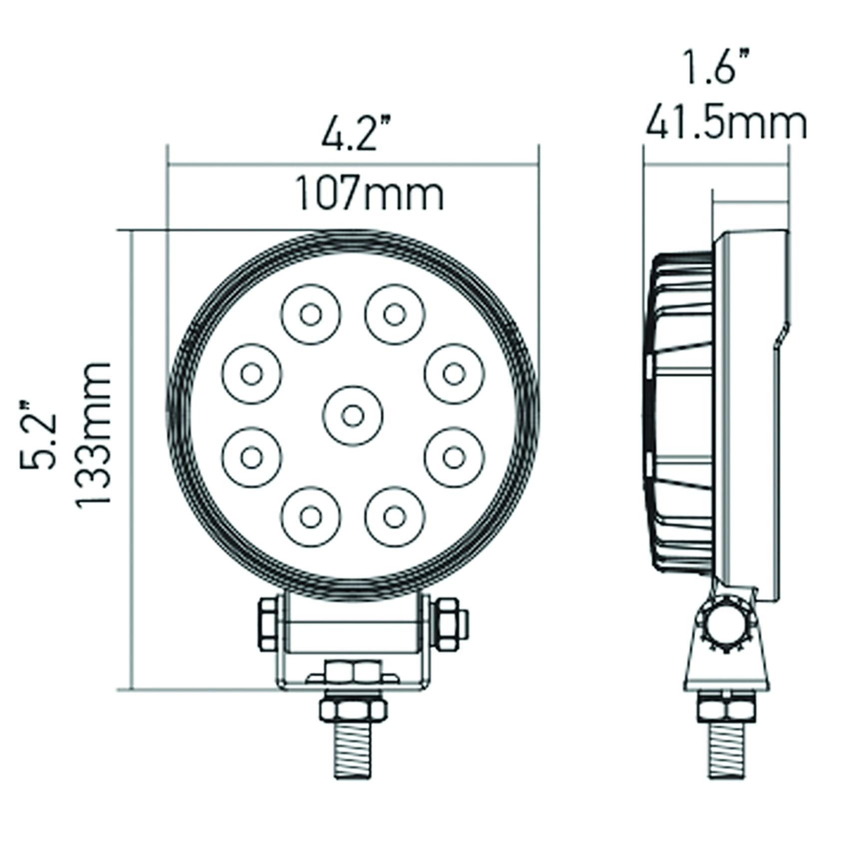 5 Round HELLAVALUEFIT 1.0 LED Close Range Worklight, Black