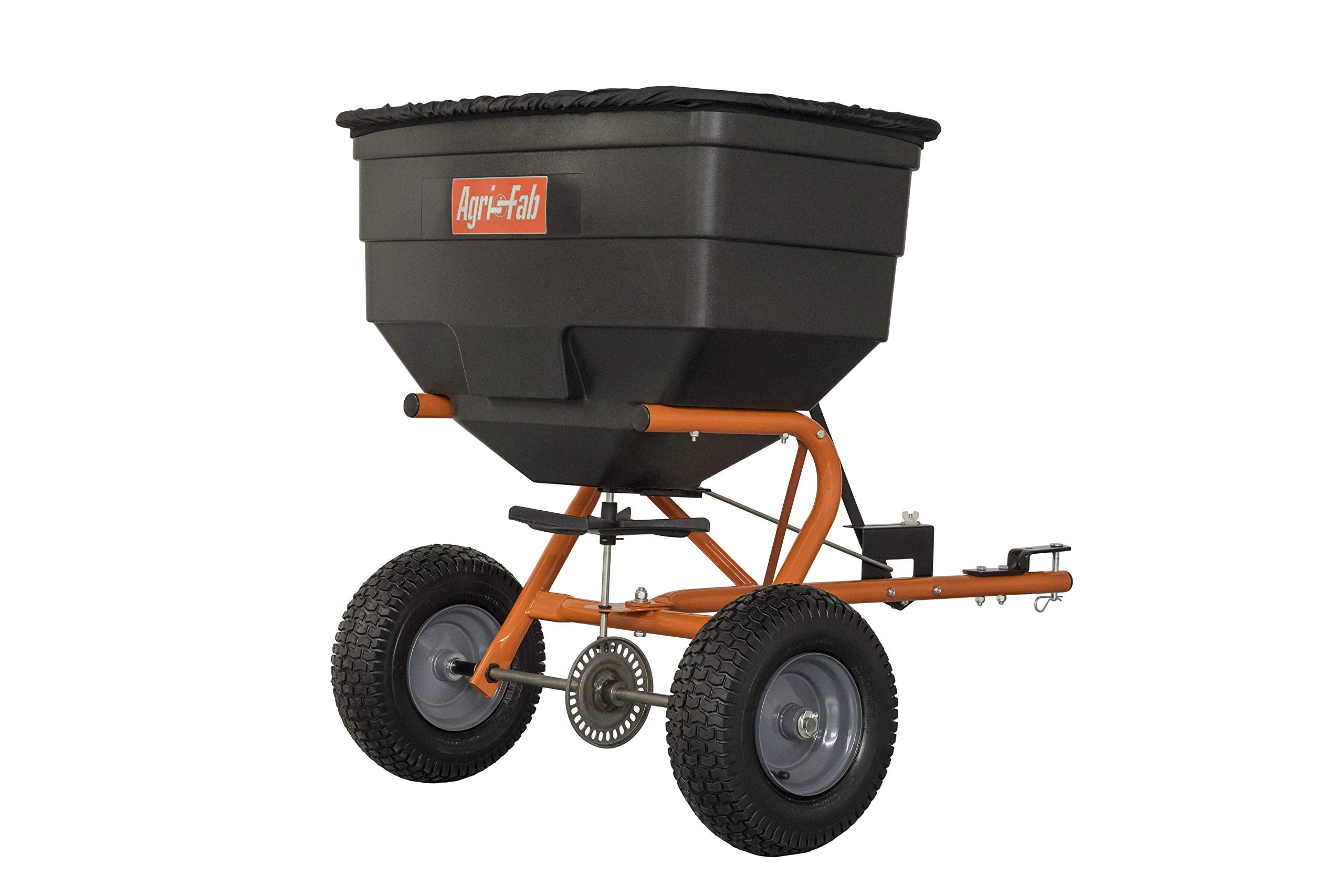 Tow-Behind Agri-Fab 45-0547 185 lb. Lawn & Garden Broadcast Spreader for Seed,Fertilizer,Salt,Ice Melt; Easy to use Flow Control from Seat of Riding Lawn Mower