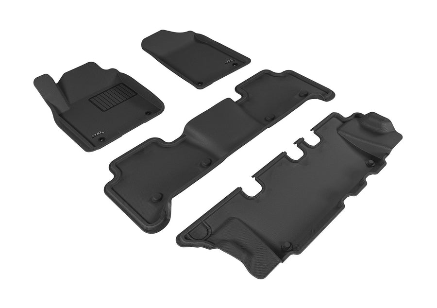 Complete Set 3D MAXpider-L1IN02601509 Custom Fit All-Weather Floor Mat for Select Infiniti QX80/QX56 Models - Kagu Rubber (Black)