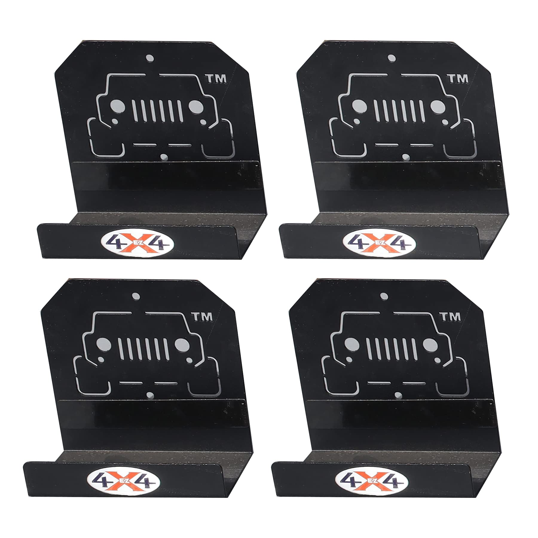 Garage Wall EZ4x4 Wrangler Door Storage Hangers, Heavy Duty Metal Storage Holder Bracket Compatible with TJ JK JKU JL JLU JT - 4 Pack Designed in USA
