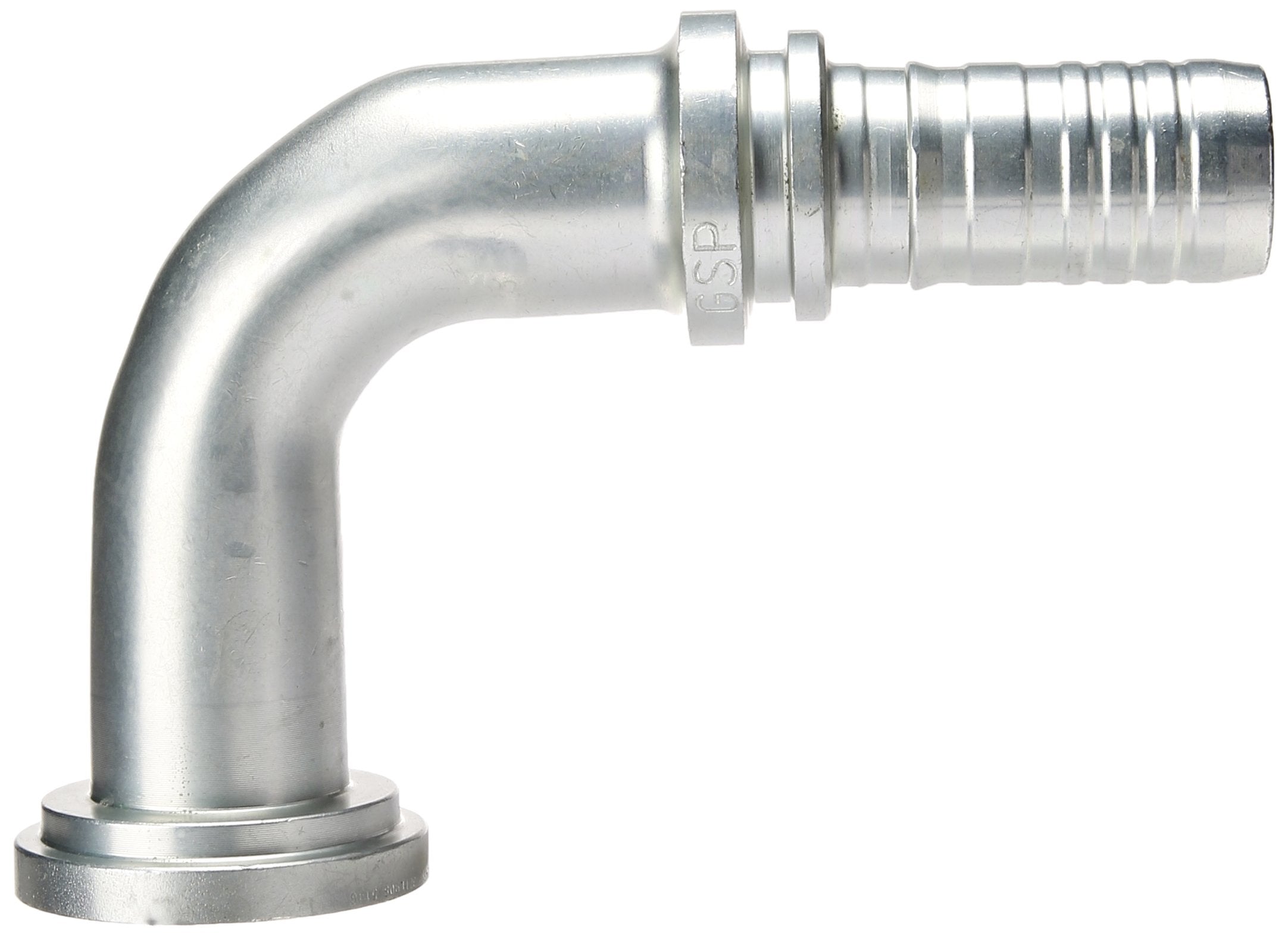 GlobalSpiral Couplings Gates 24GSP-32FL90S, Code 61 O-Ring Flange, Zinc Plated Carbon Steel, 6.90", 90° Bent Tube, 1 1/2" ID