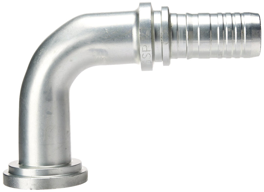 GlobalSpiral Couplings Gates 24GSP-32FL90S, Code 61 O-Ring Flange, Zinc Plated Carbon Steel, 6.90", 90° Bent Tube, 1 1/2" ID