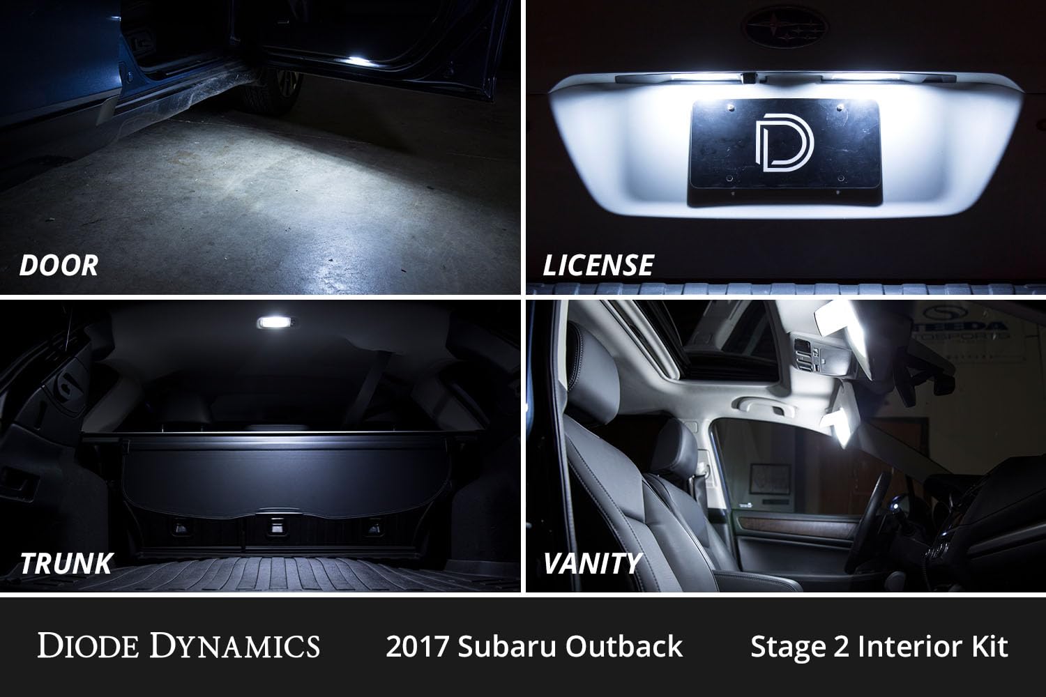 Diode Dynamics interior bulb pack LED compatible with Subaru Outback 2015-2019, Stage 1