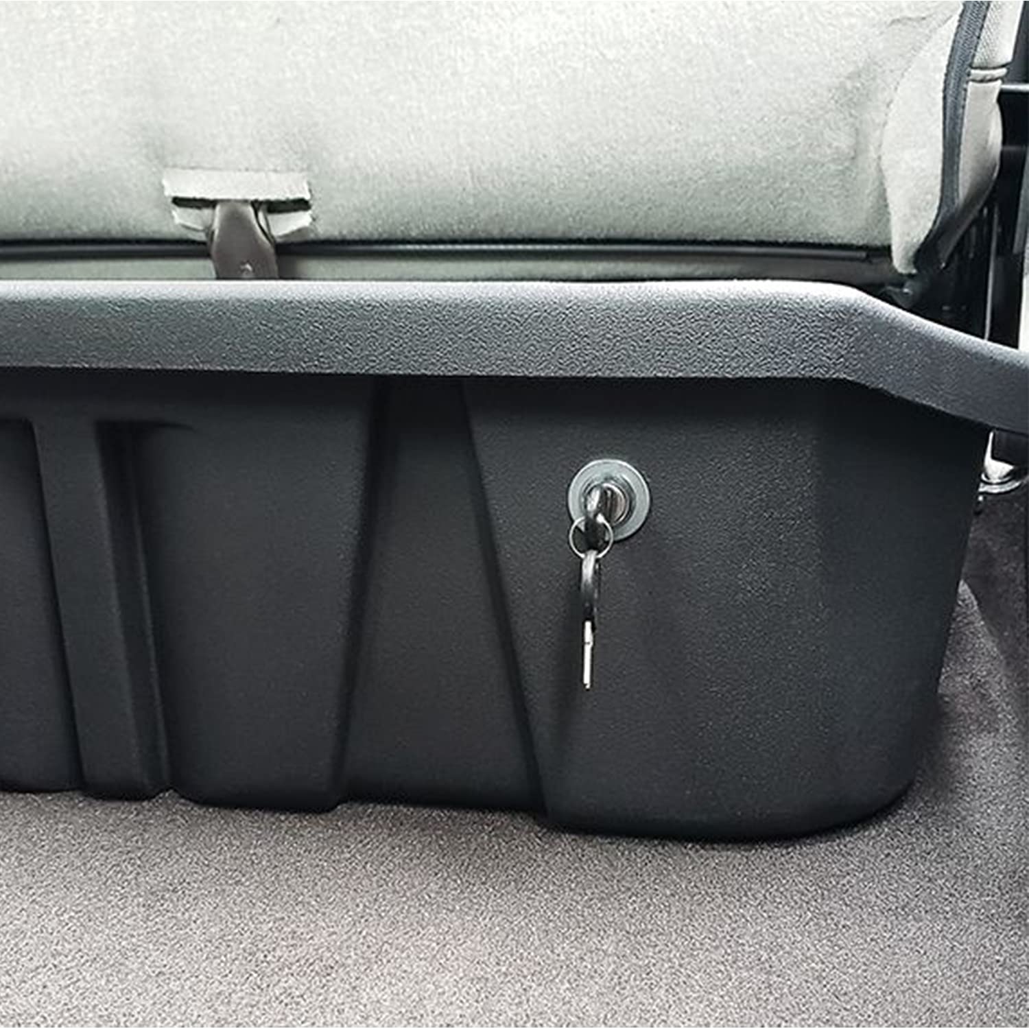 Lockable DU-HA Under Seat Storage fits 2015-2024 Ford F150 Super Crew Cab & 2017-2024 F250 F350 F450 F550 Super Duty Crew Cab | Black Heavy-Duty Back Seat Lockbox, Includes 2 Keys | 20116