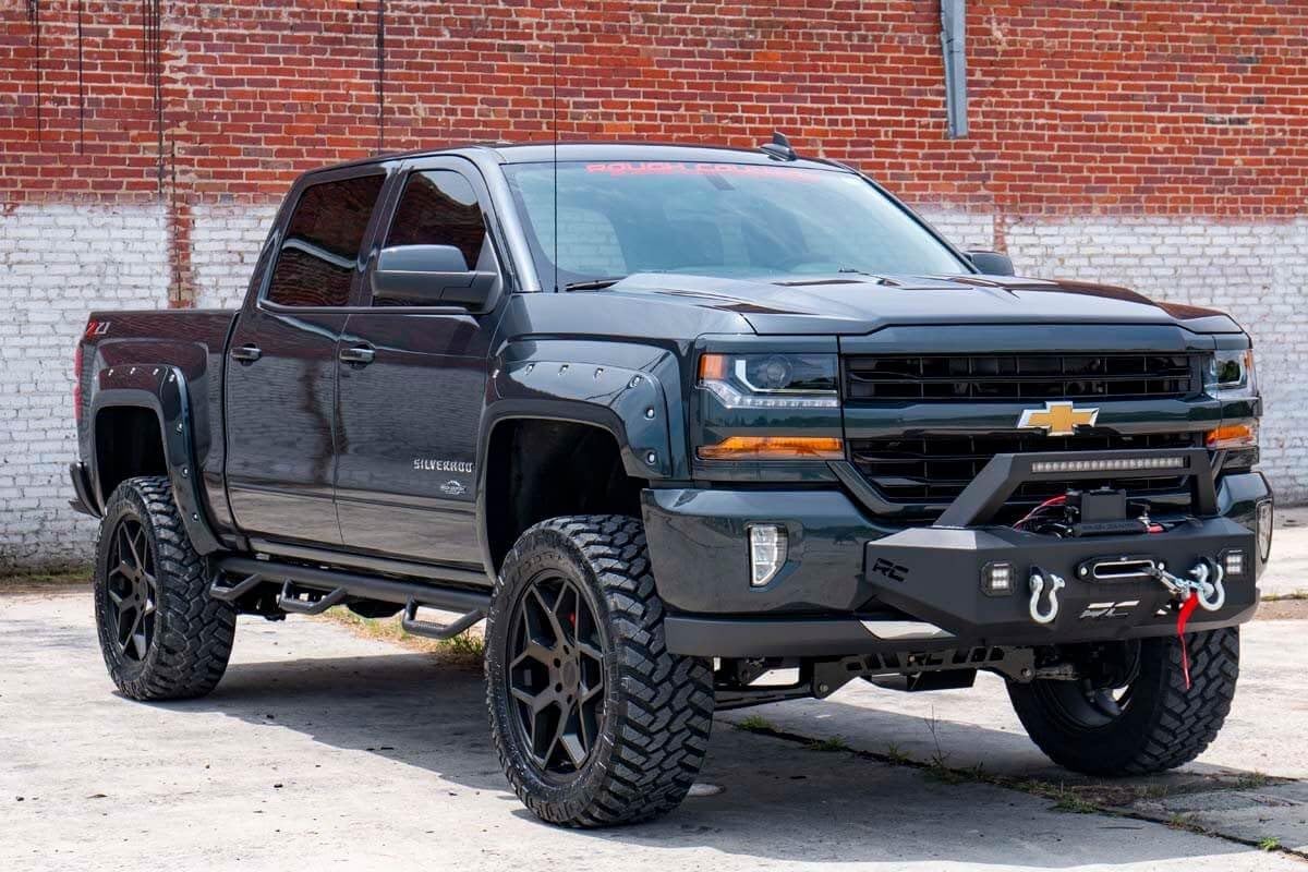 7" Rough Country Lift Kit with N3 Loaded Struts/N3 Rear Shocks for Chevy Silverado & GMC Sierra 1500 (2014-2018 w/Stock Steel Cast Control Arms)