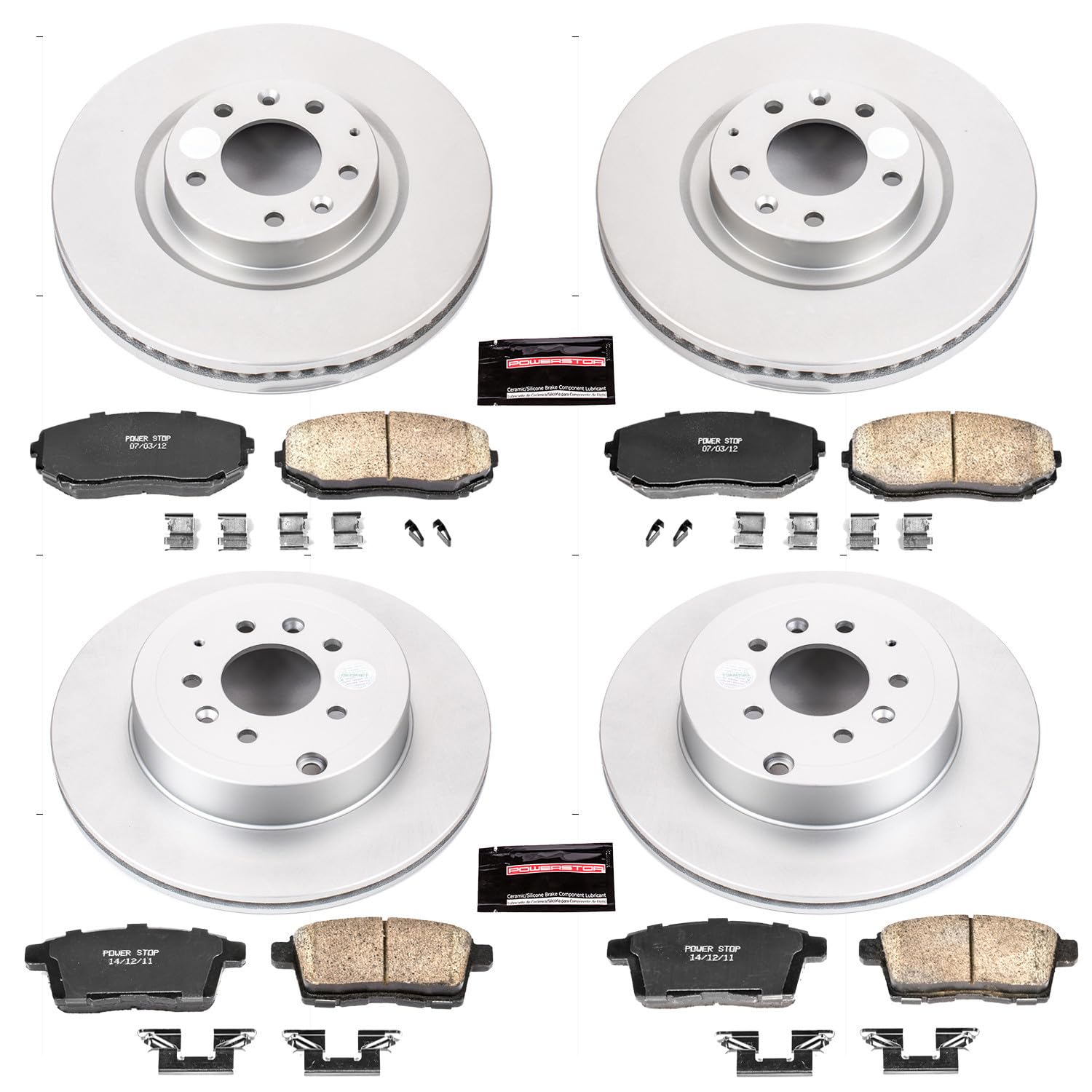 Power Stop Z17 Evolution Geomet Coated Brake Kit CRK5879 For Mazda CX-9 2007-2015 [Model Specific]