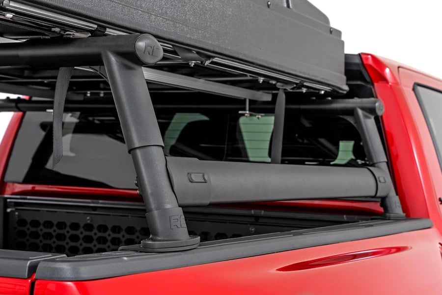 Rough Country Bed Rack Full-Height for Toyota Tacoma (2024-2025) - Modular Aluminum Truck Rack for Cargo Racks, Rooftop Tents, Ladders & Overland Gear