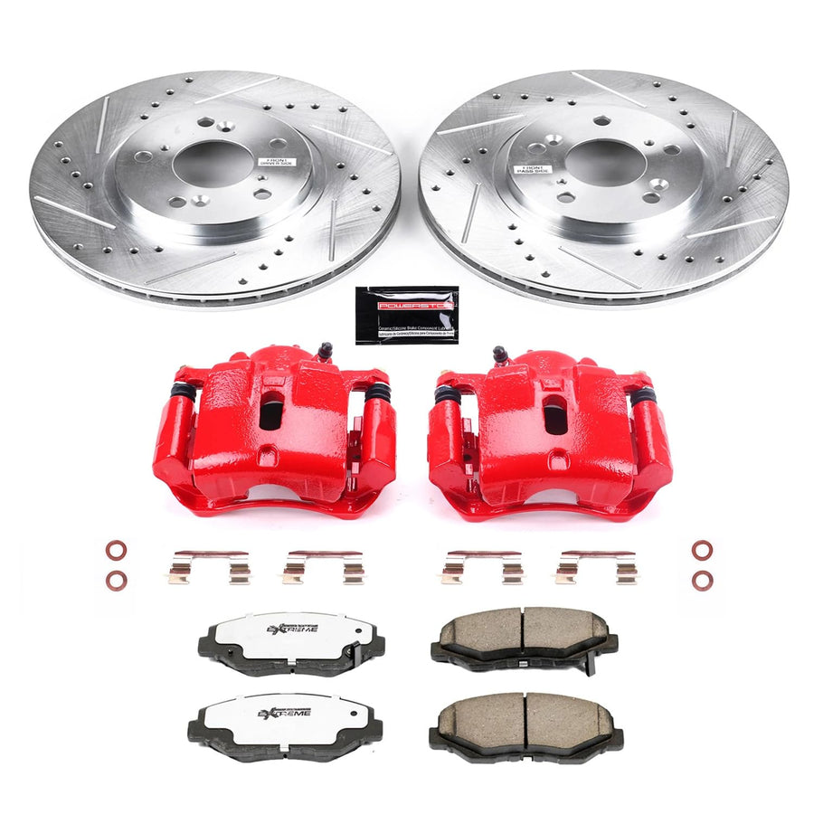 Power Stop KC2302-26 Z26 Street Warrior Front Brake Kit For Honda Pilot 2003-2008 [Model Specific]