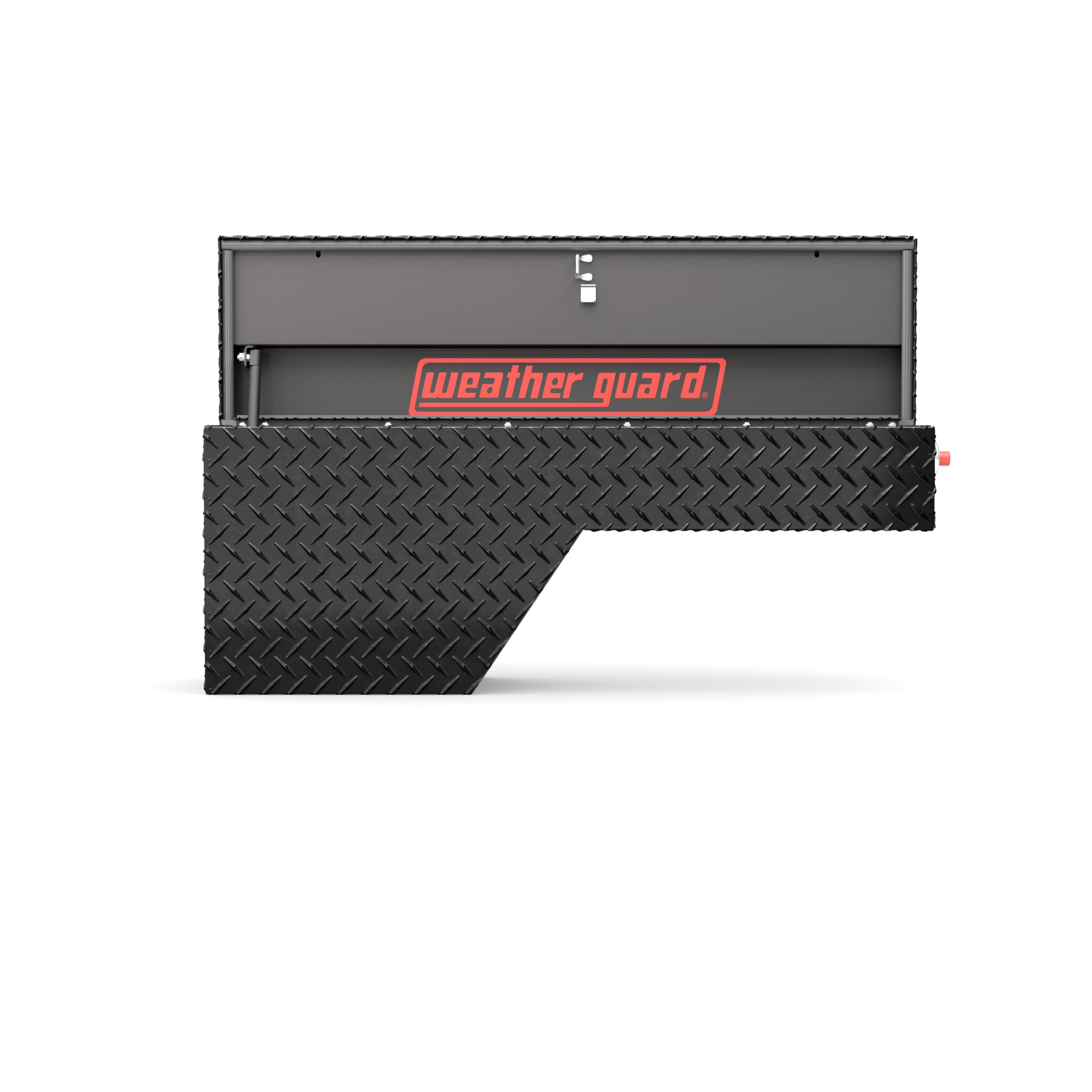 Weather Guard Aluminum Wheel Well Truck Tool Box 173-5-04, Passenger Side, 3.4 cu ft Storage Capacity (Gloss Black)