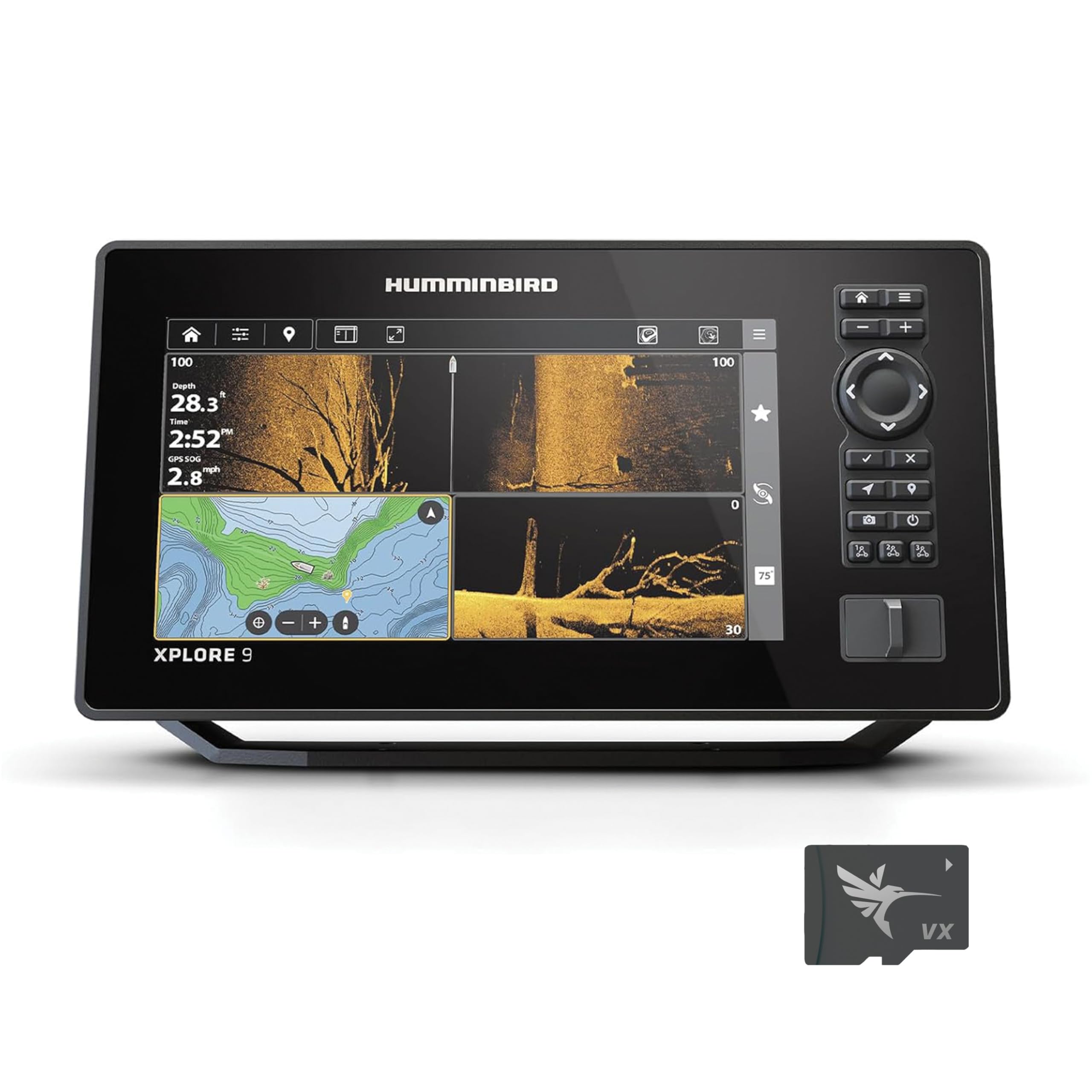 Humminbird GPS XPLORE 9 Fish Finder with Transducer, MEGA Side Imaging+ & HD Touchscreen