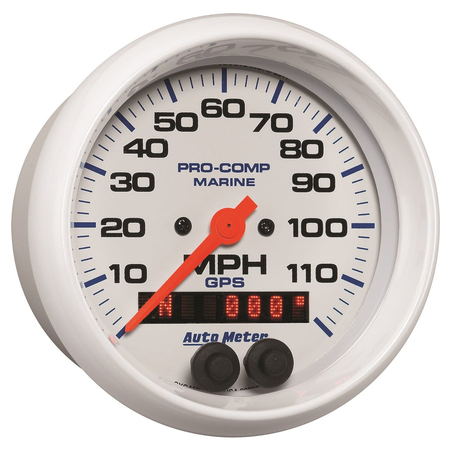 Speedometer AutoMeter Gauge, 3 3/8", 120Mph, GPS, Marine White (200637)