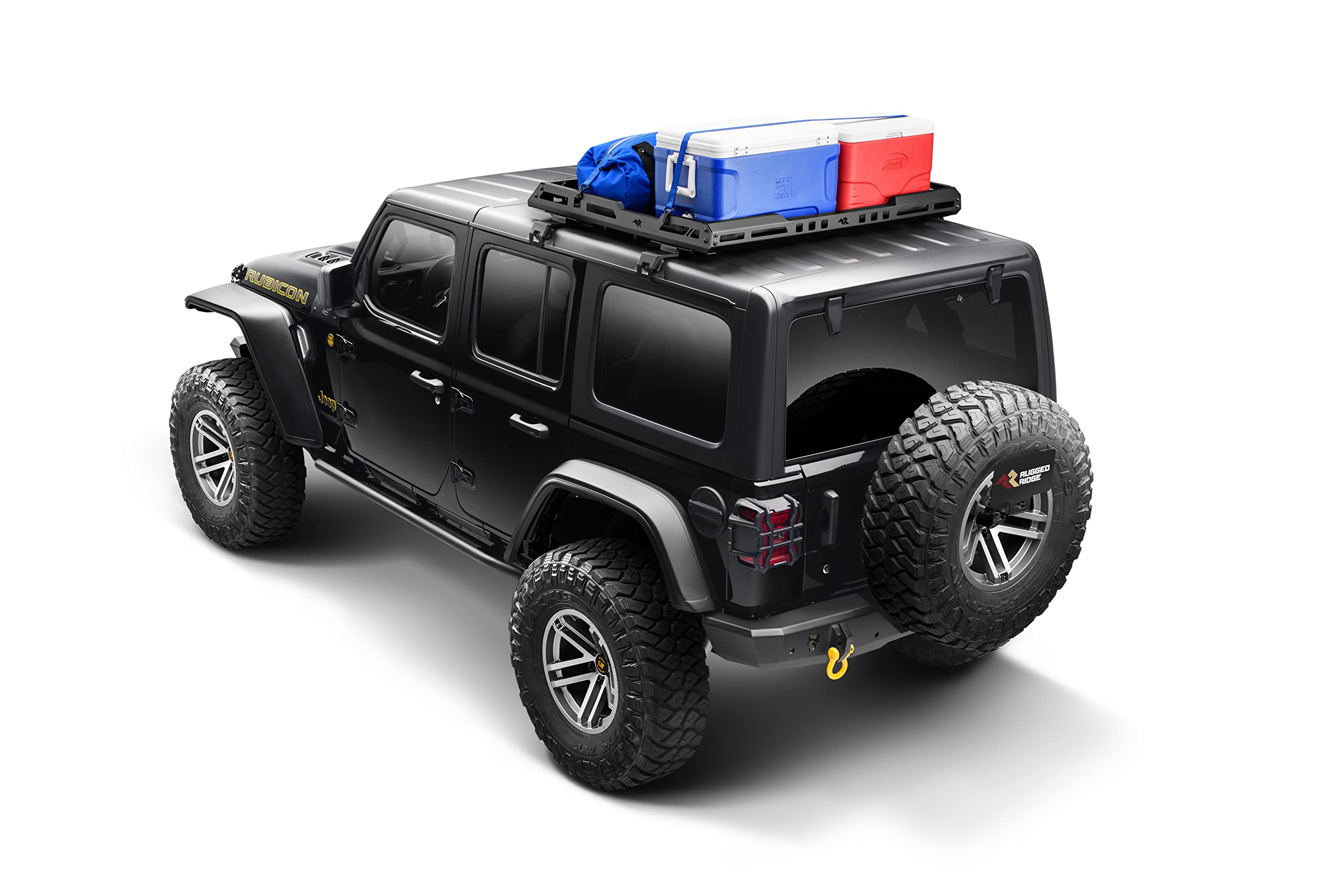 Rugged Ridge Roof Rack for Jeep Wrangler/Gladiator w/ Basket | Low-Profile Design | 11703.05 | Fits 2018-2025 Jeep Wrangler JL 2-Door; 2020-2025 Jeep Gladiator JT w/ Hard Top