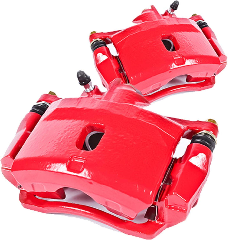 Power Stop Pair of High-Temp Red Powder Coated Front Calipers For Mazda 6 2003-2005 [Model Specific]