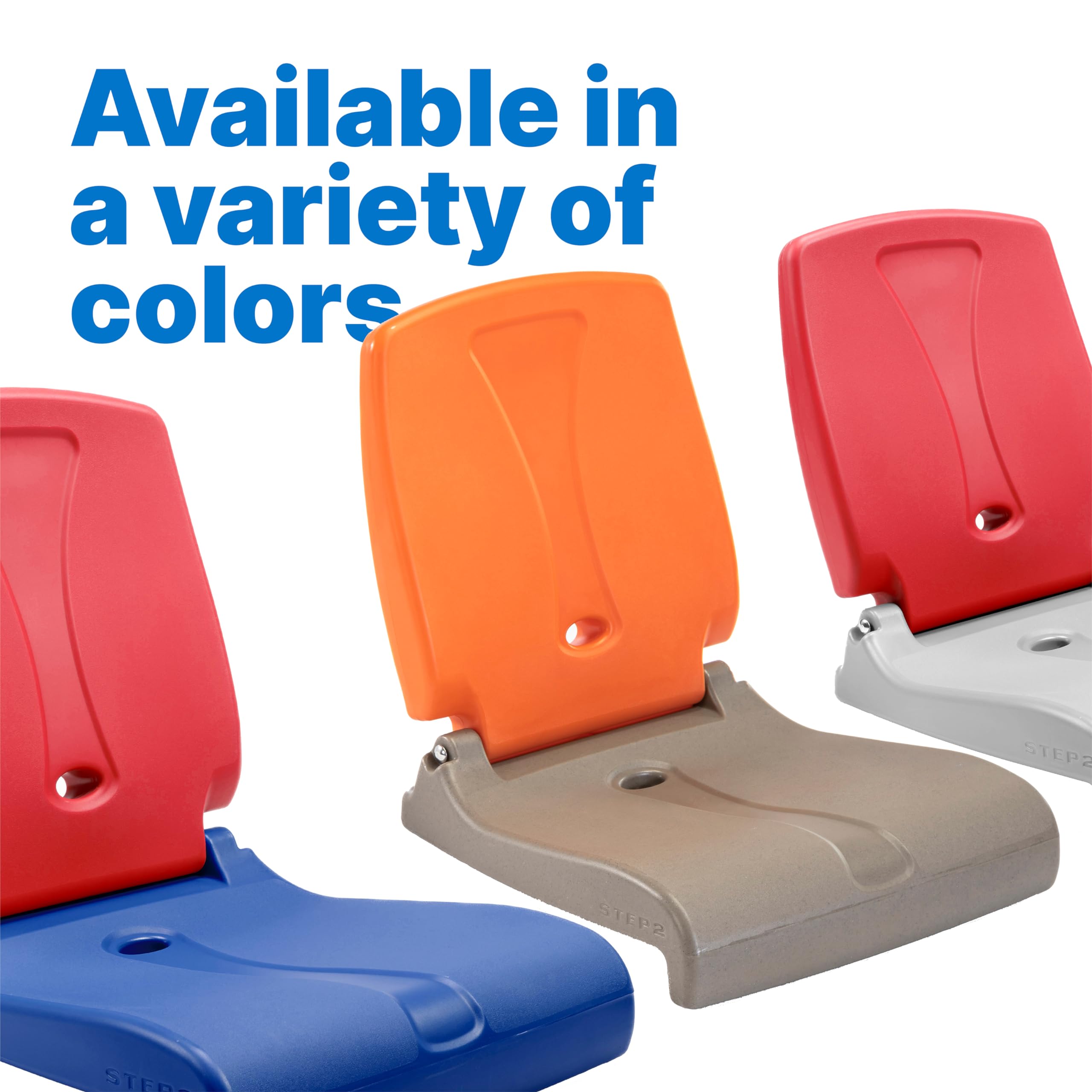 Step2 Flip Seat Folding, Lightweight Portable Outdoor Chair for Poolside, Camping, Beach, Boats, Tailgates, Durable Ground Chair with Back Support for Adults, Brown & Orange