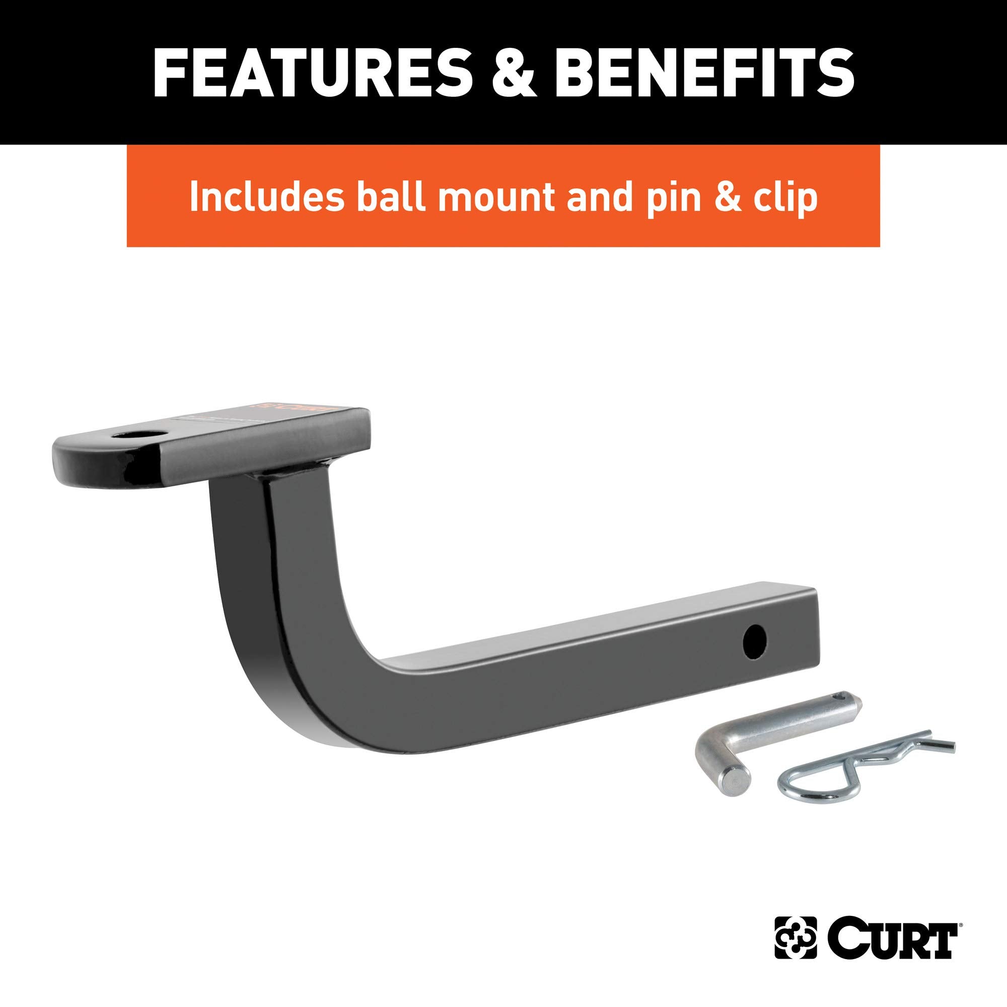 CURT Class 1 Trailer Hitch with Ball Mount, 1-1/4-In Receiver, Fits Chevrolet Cruze Select