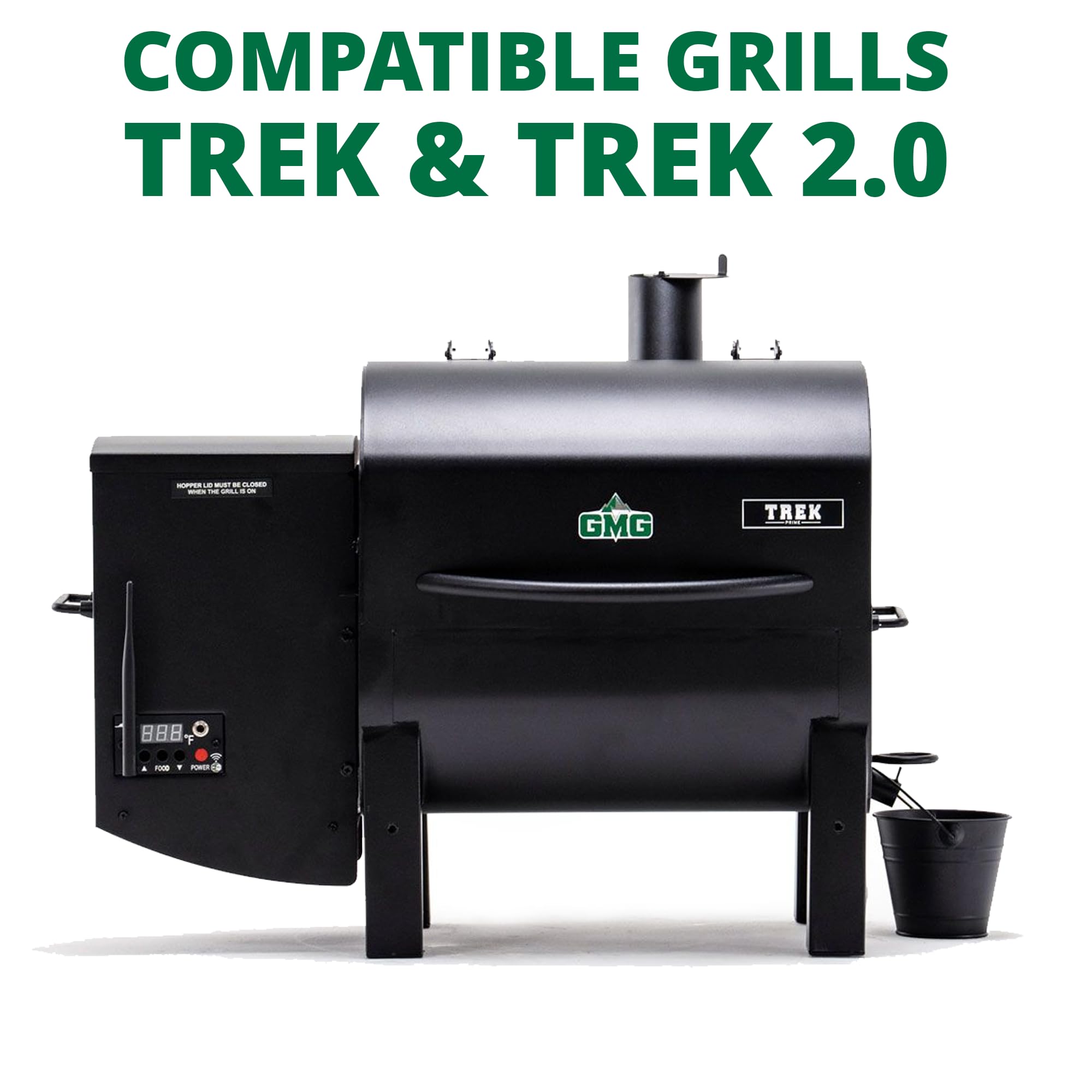 Green Mountain Grills Authentic GMG Rolling Cart for Trek & 2.0 Portable Pellet Grill - Easy Mobility & Storage Solution - Powdercoated Black