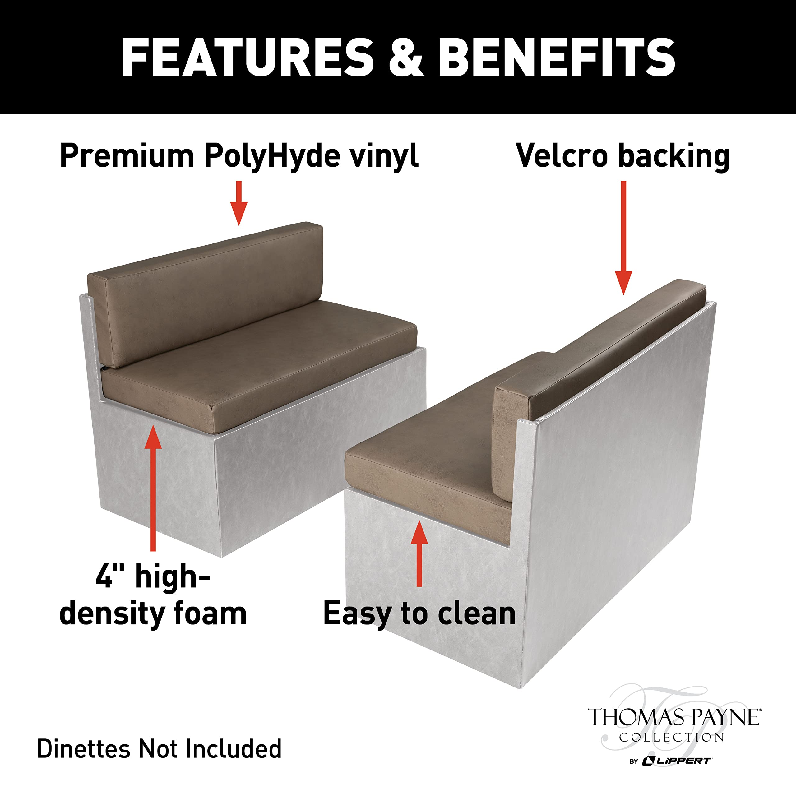 RV Dinette Cushions Thomas Payne - 38" Grummond