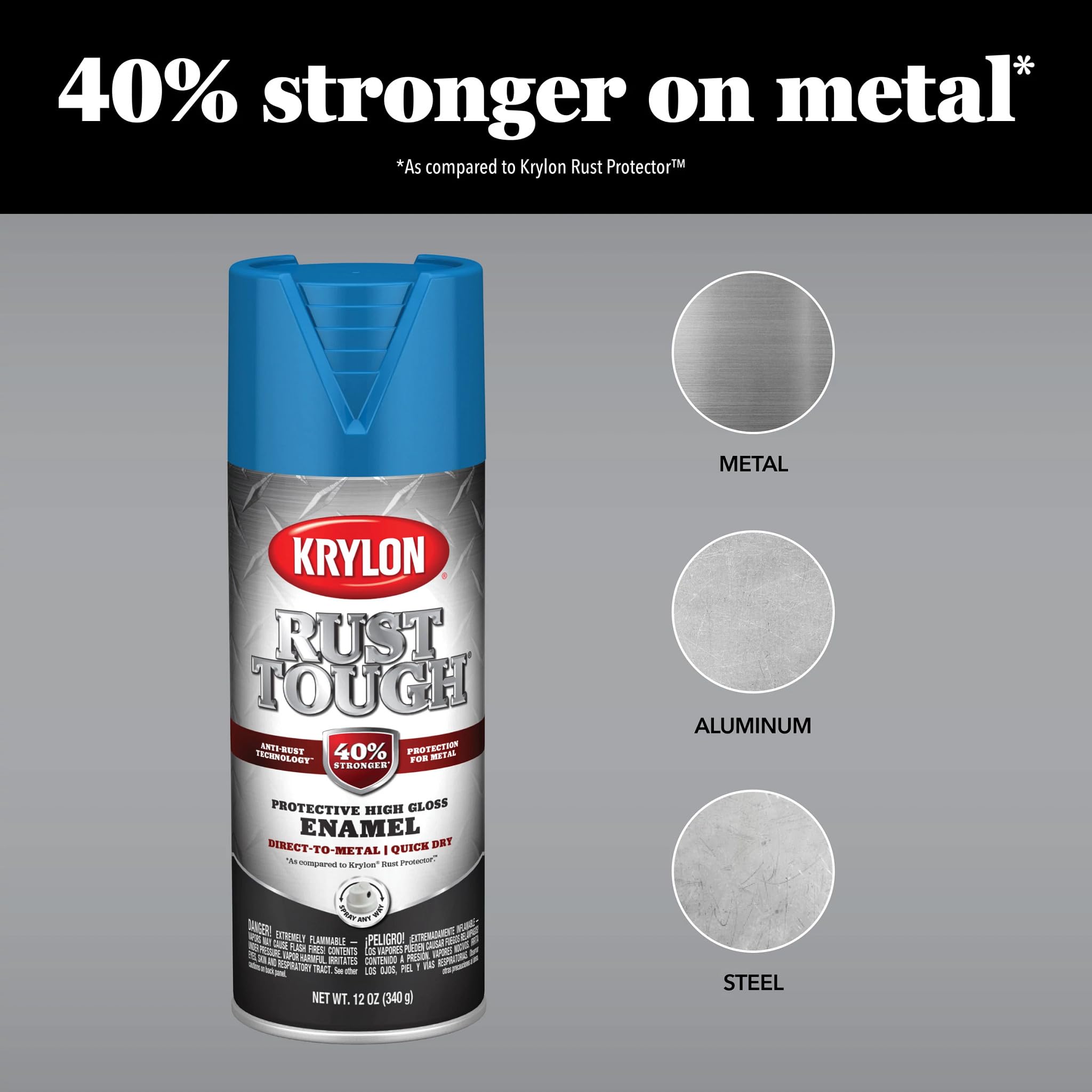 Krylon 'Rust Tough' Silver Metallic Rust Preventive Enamel K09232007 - 12 oz. Aerosol